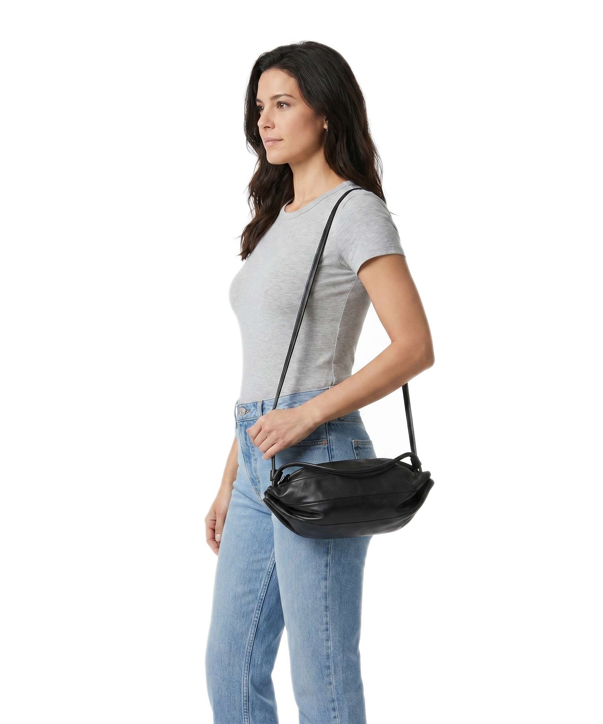Marimekko Karla Pikku Shoulder bag fine grain leather black