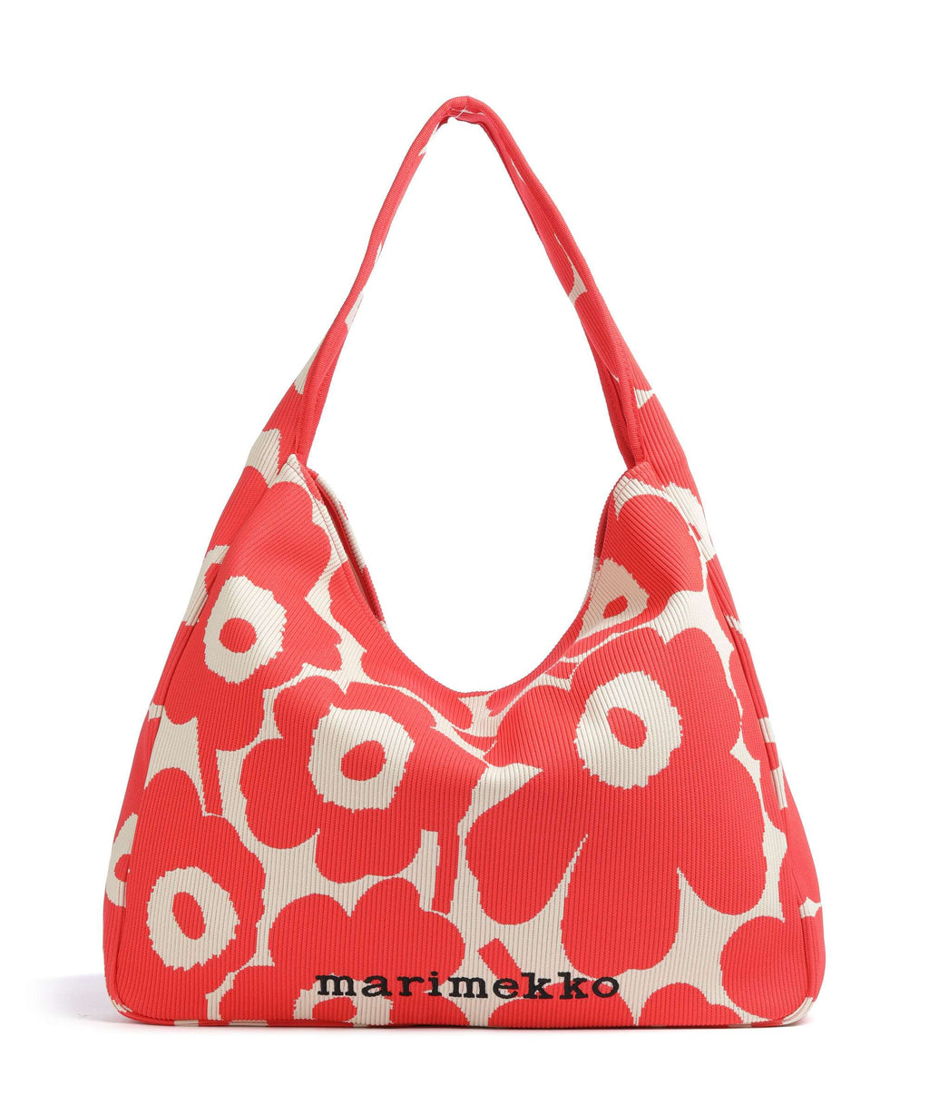 Marimekko Knitted Unikko Hobo bag pink/beige