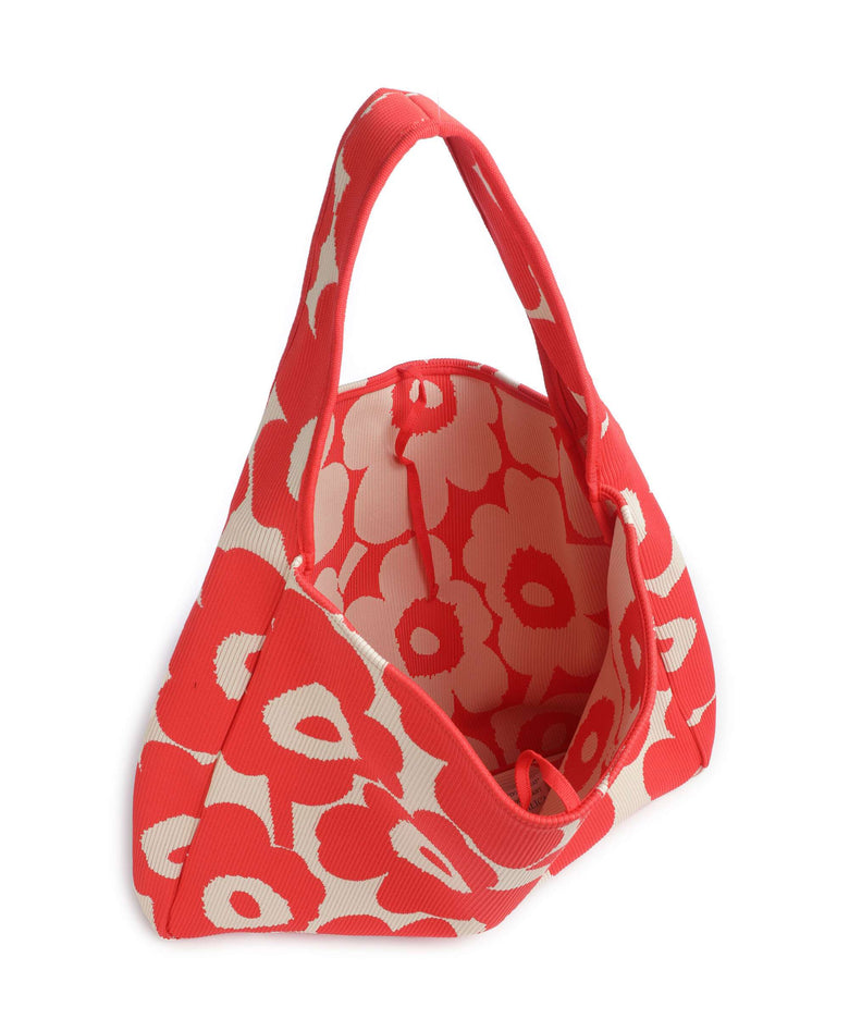 Marimekko Knitted Unikko Hobo bag pink/beige