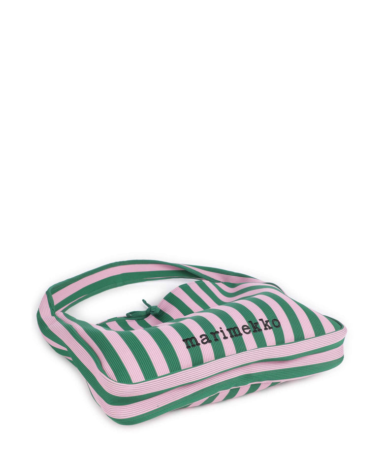 Marimekko Knitted Merirosvo Hobo bag pink/dark green