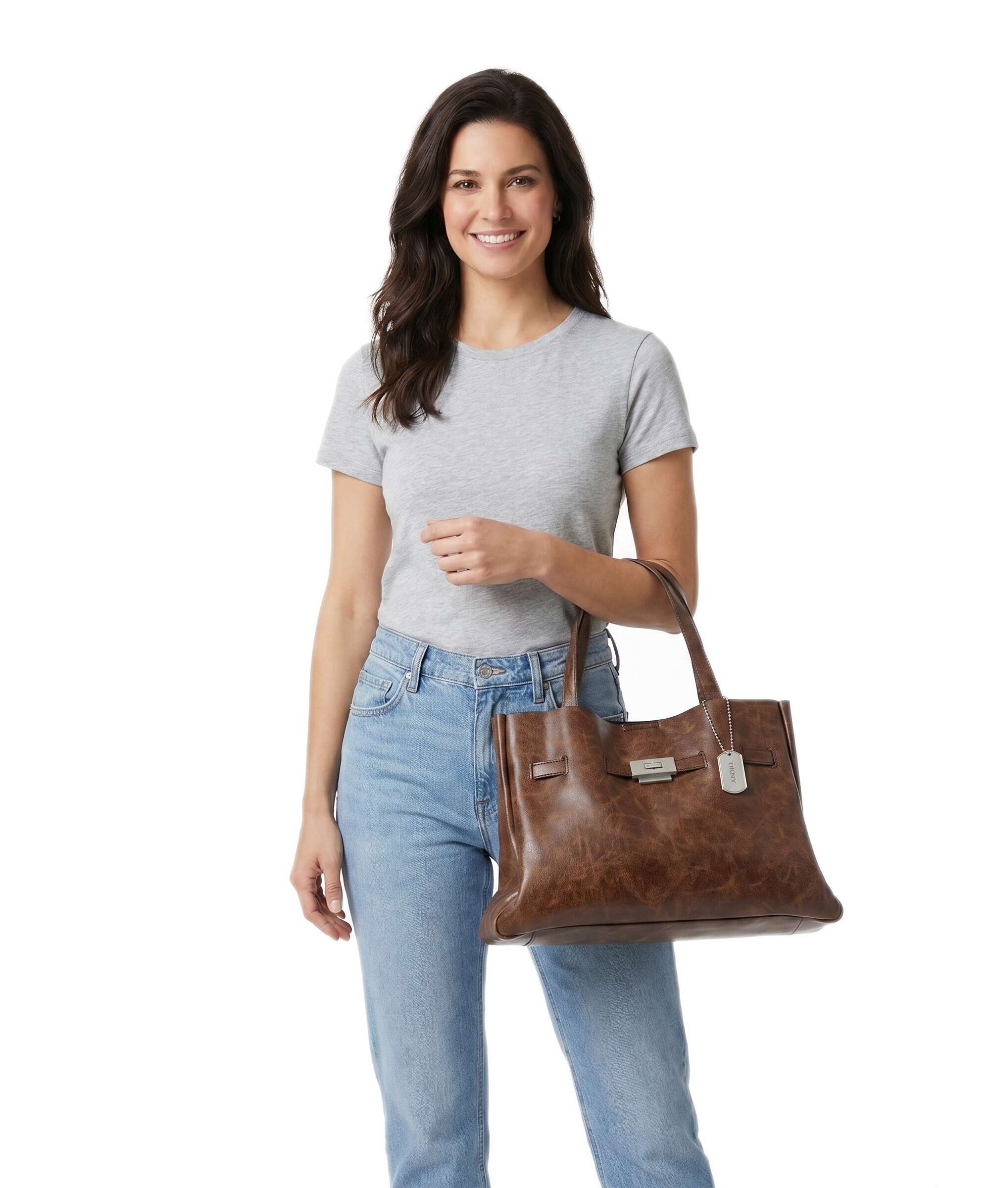 DKNY Bryar Large Handbag imitation leather charcoal - R62DZK43-WAL