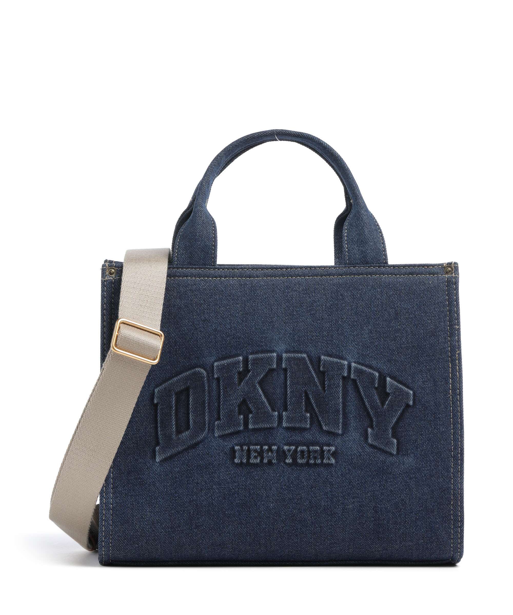 DKNY Hadlee Medium Handbag canvas dark denim/saddle - R62AYR57-GF6