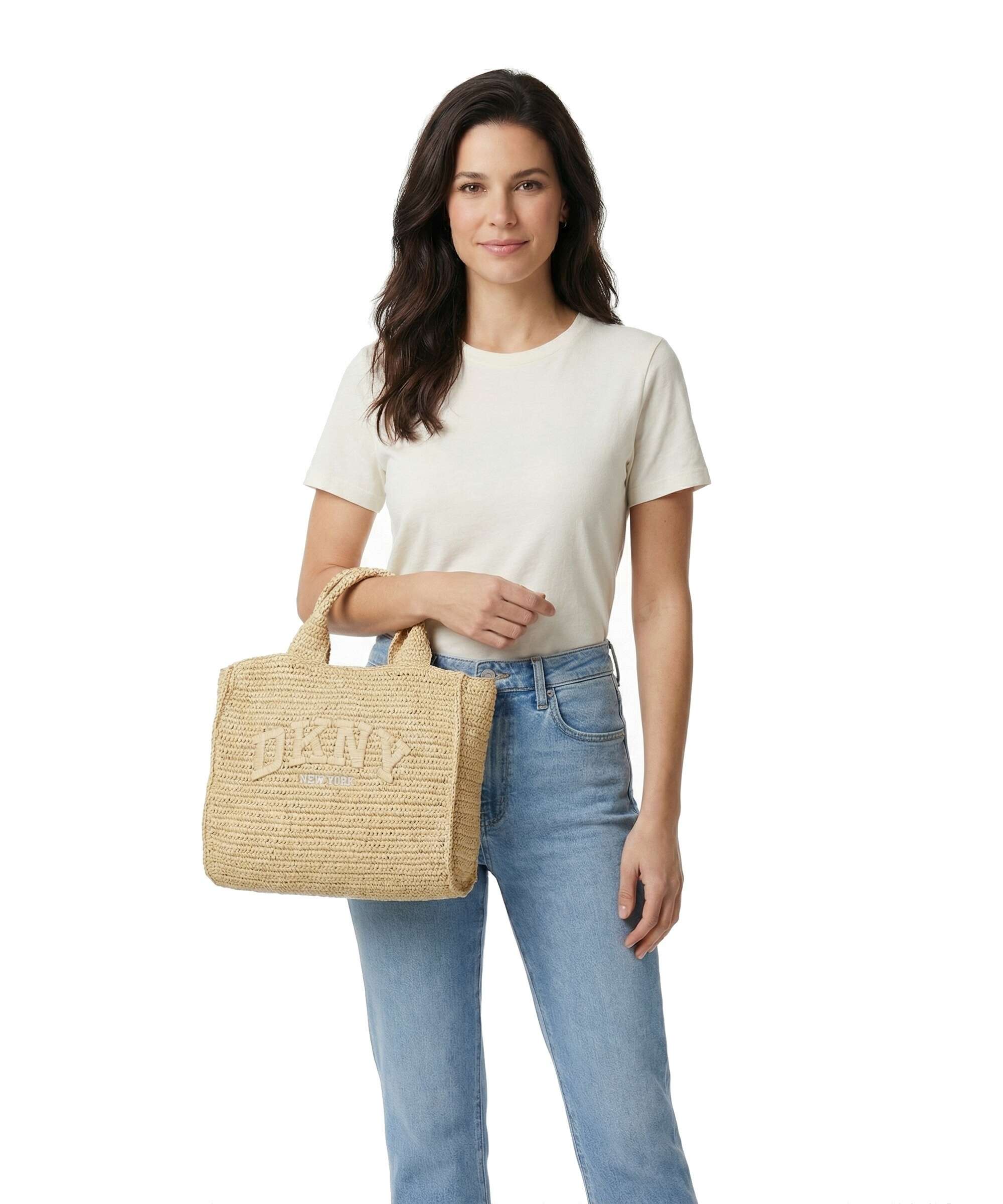 〜90's DKNY M69サンプリング　ミリタリーベスト DKNY Hadlee Medium Handbag polypropylene natural/saddle - R61AYR57
