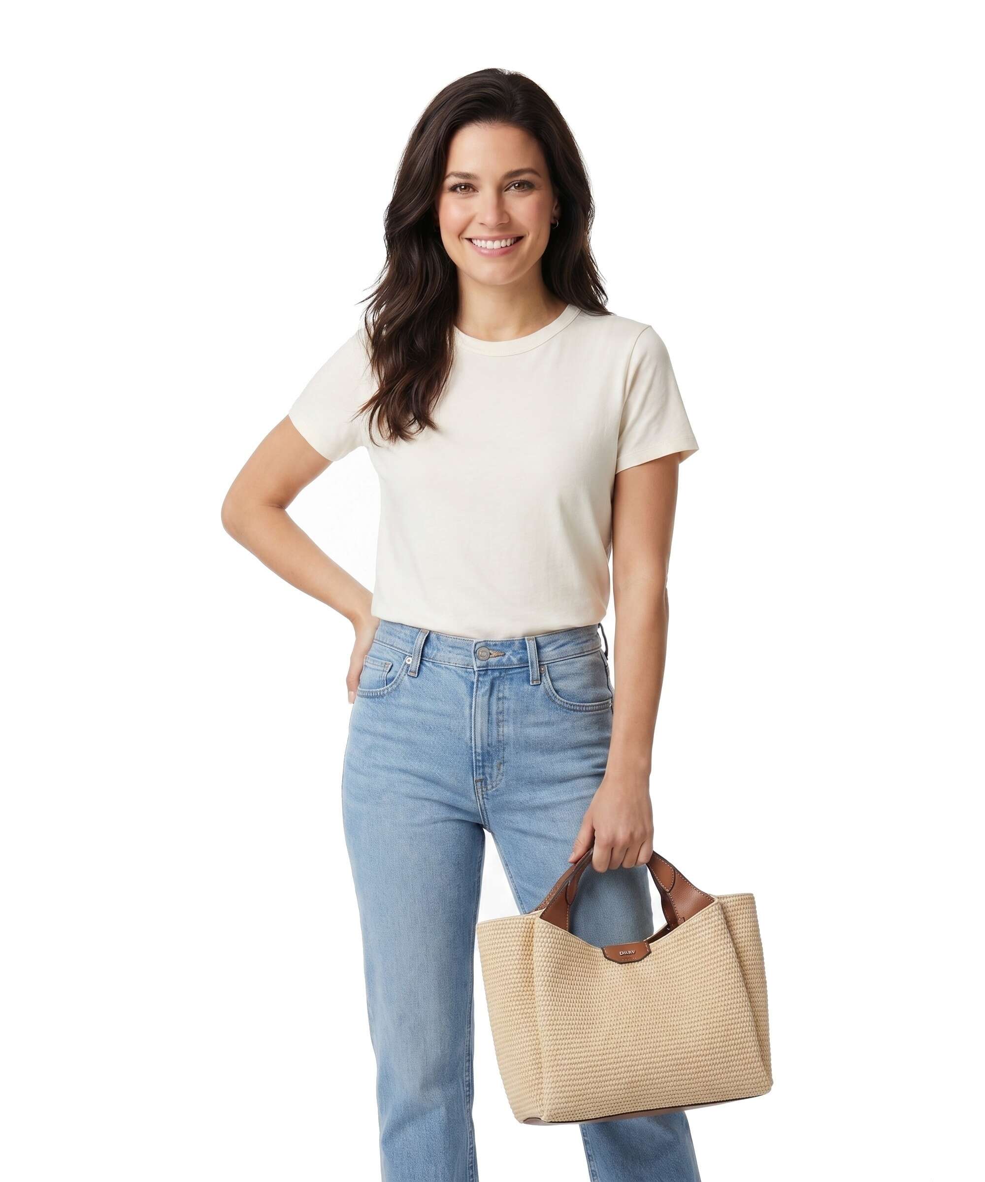 DKNY Willa Handbag polypropylene, polyester natural/saddle
