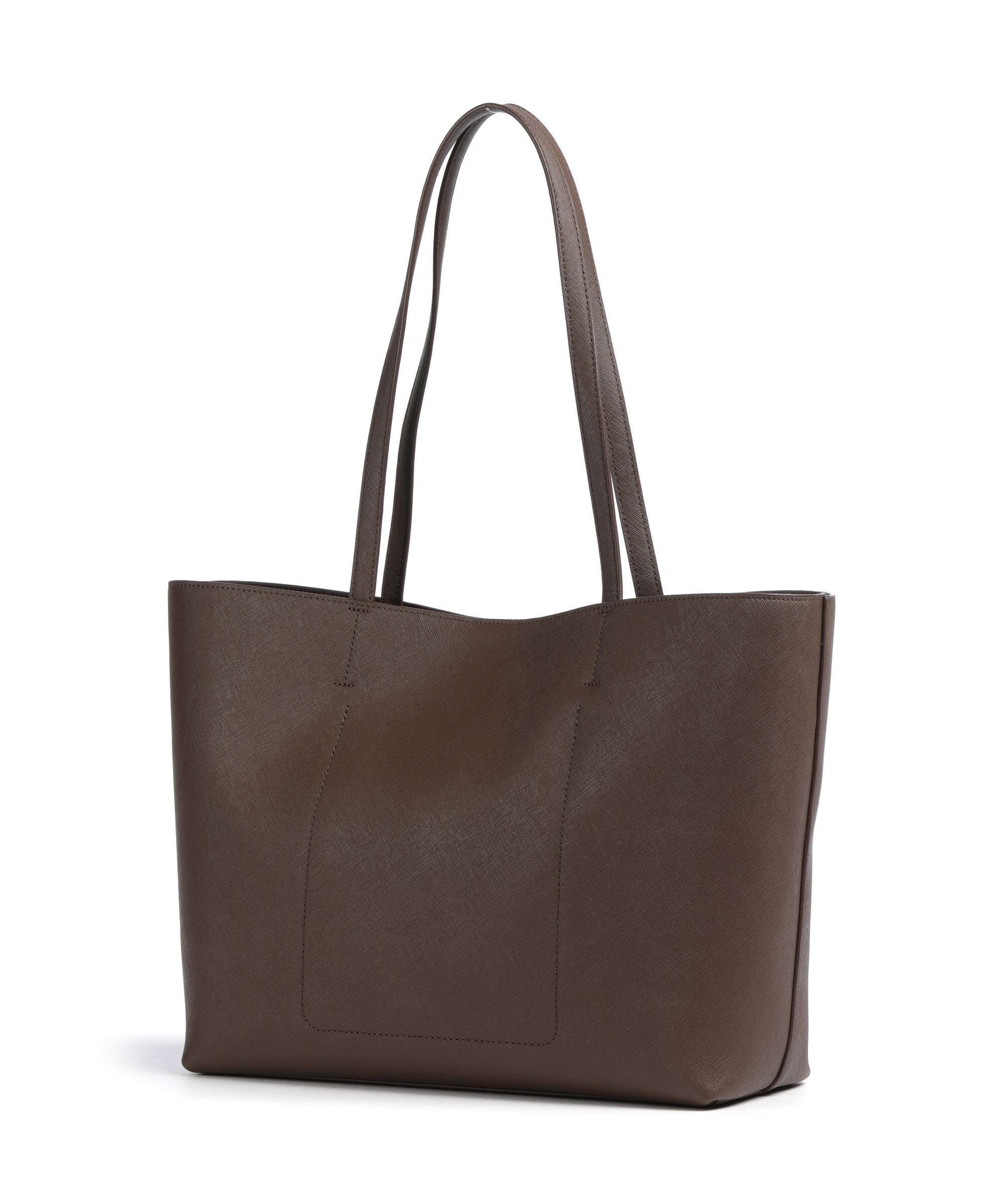 【DKNY】DARK BROWN LEATHER TOTE BAG 757B DKNY Avril Tote bag saffiano cow leather chocolate - R52AKG54-CHC