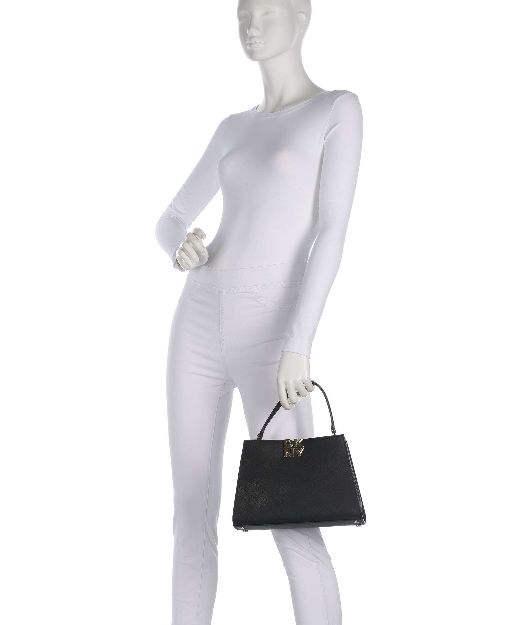 DKNY Foster Medium Handbag saffiano cow leather black/gold