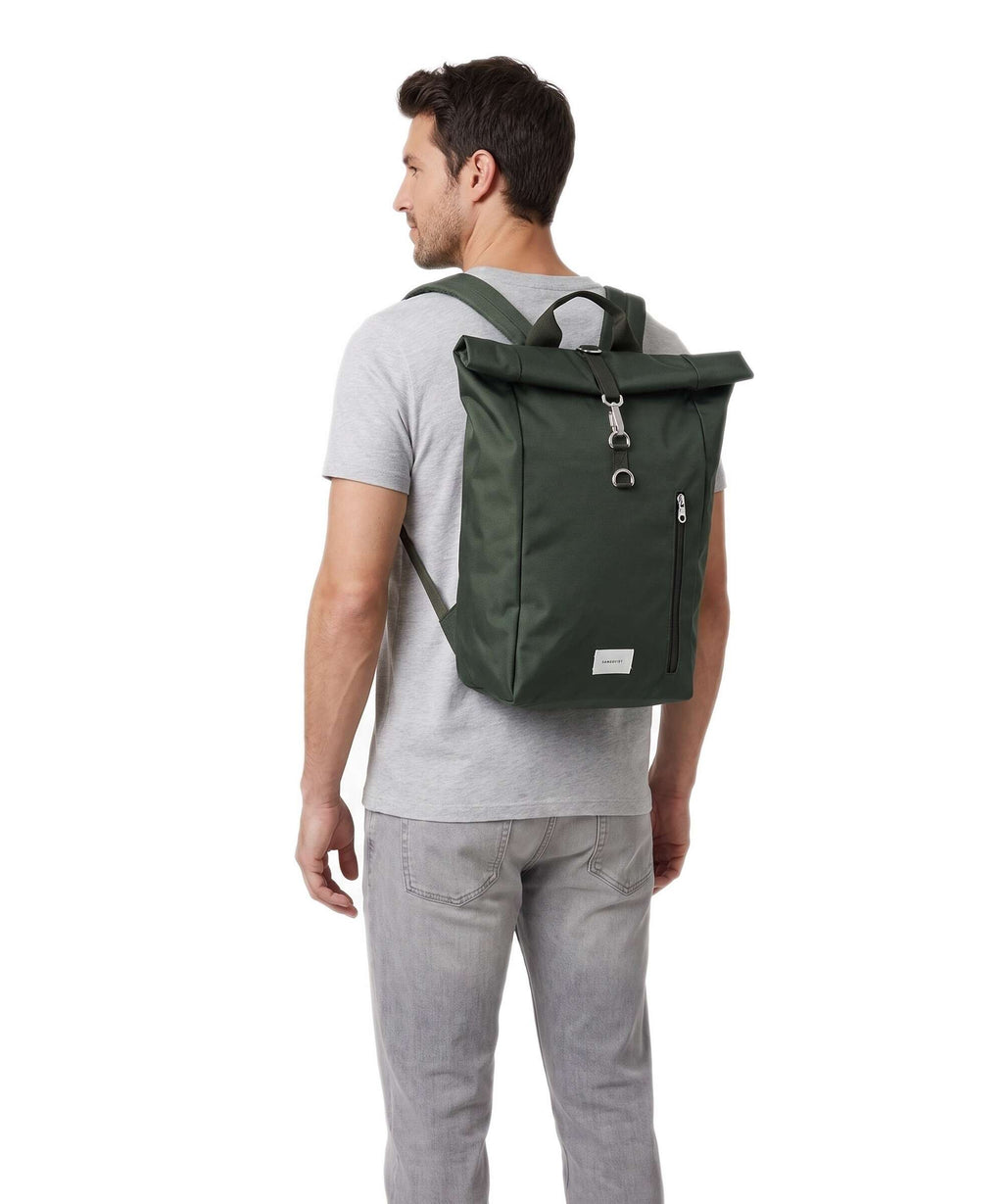 Sandqvist Ground L Rolltop backpack dawn green
