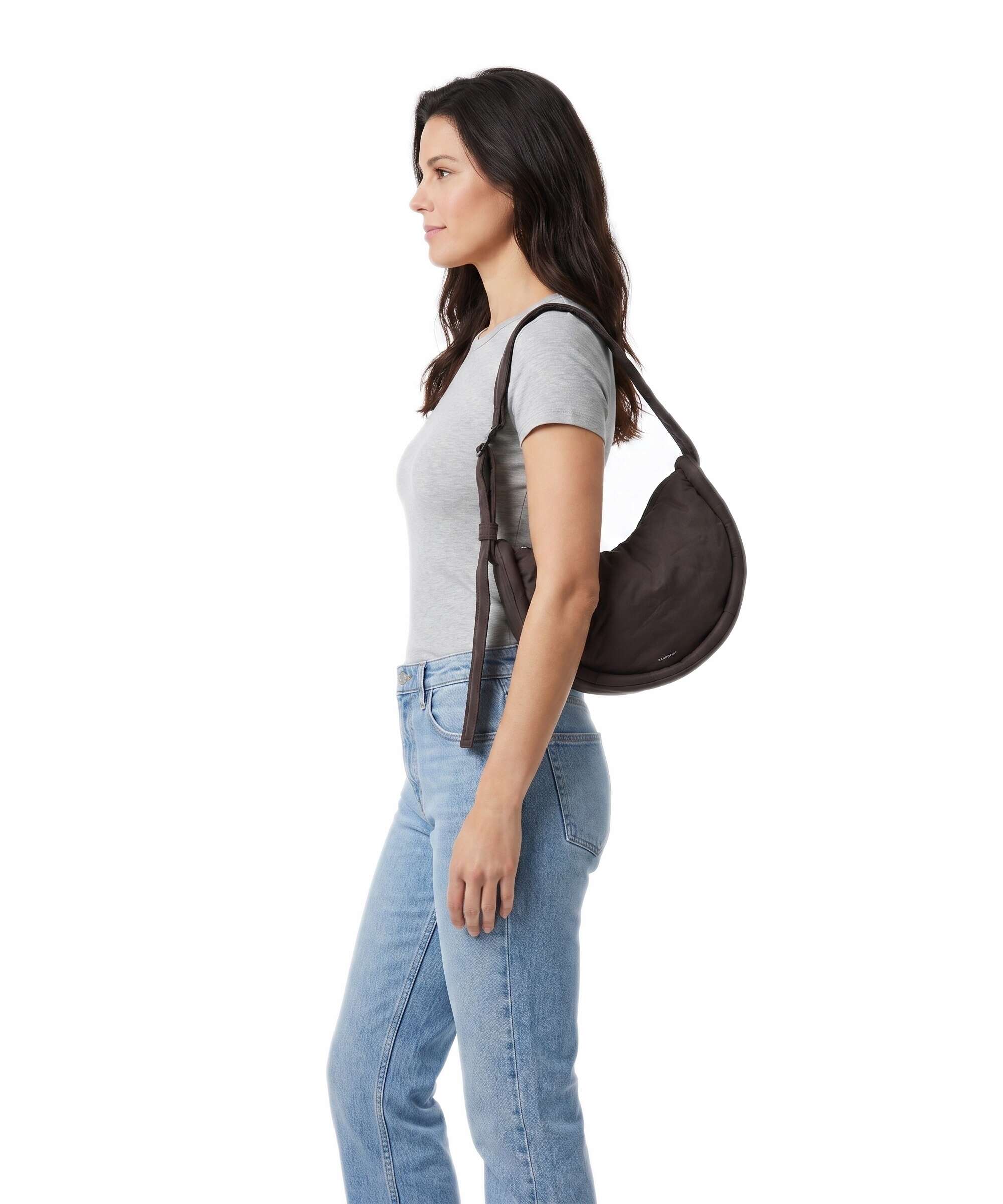 Sandqvist Curve Mini Shoulder bag dark brown