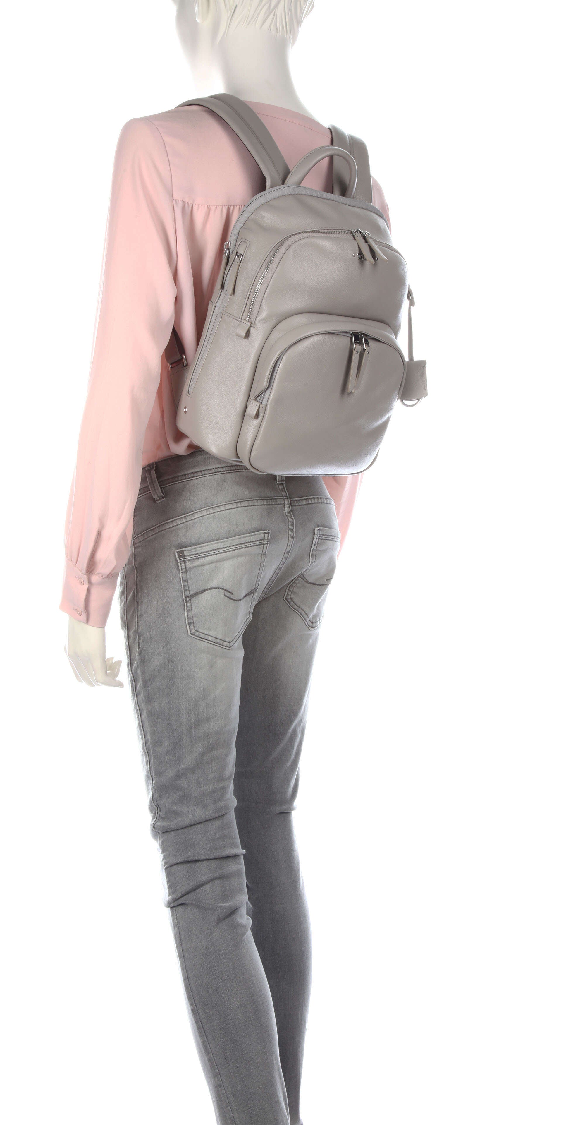 Tumi Voyageur Dori Backpack 12″ fine grain cow leather grey