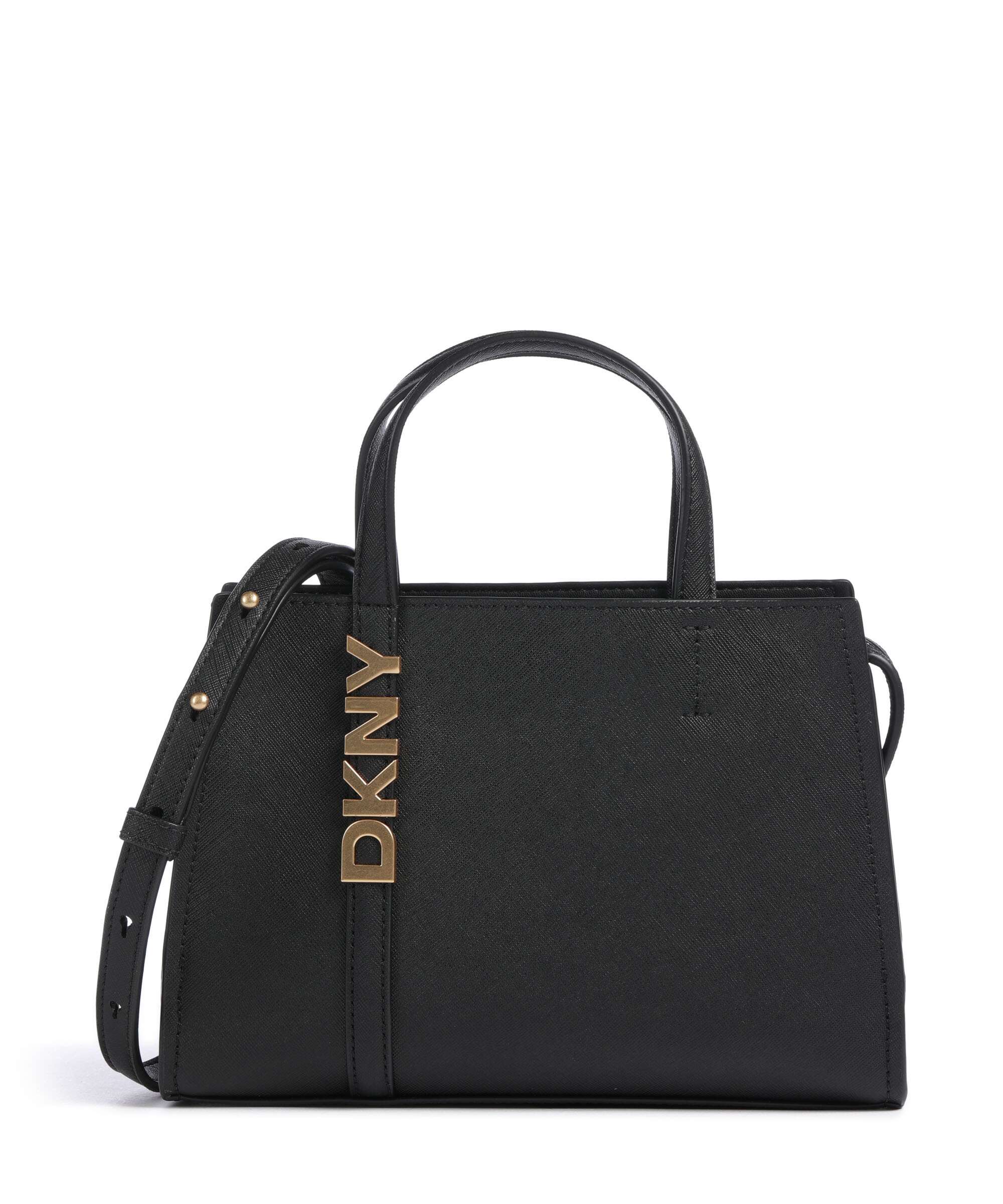 DKNY Avril Handbag fine grain cow leather black/gold - R43EYG56