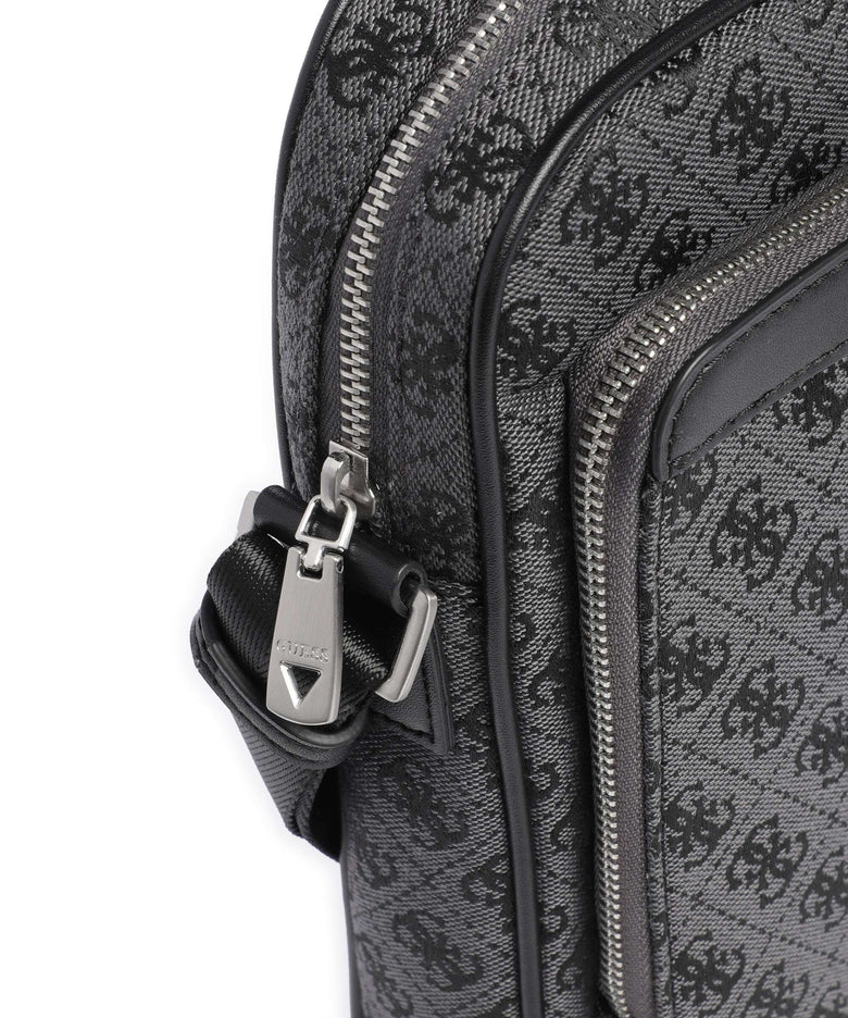Guess Milano 4G Jacquard Stripe Crossbody bag coal/black