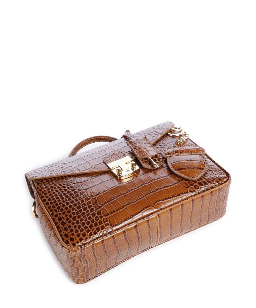 Maison Mollerus Croco Marly Handbag honey braun