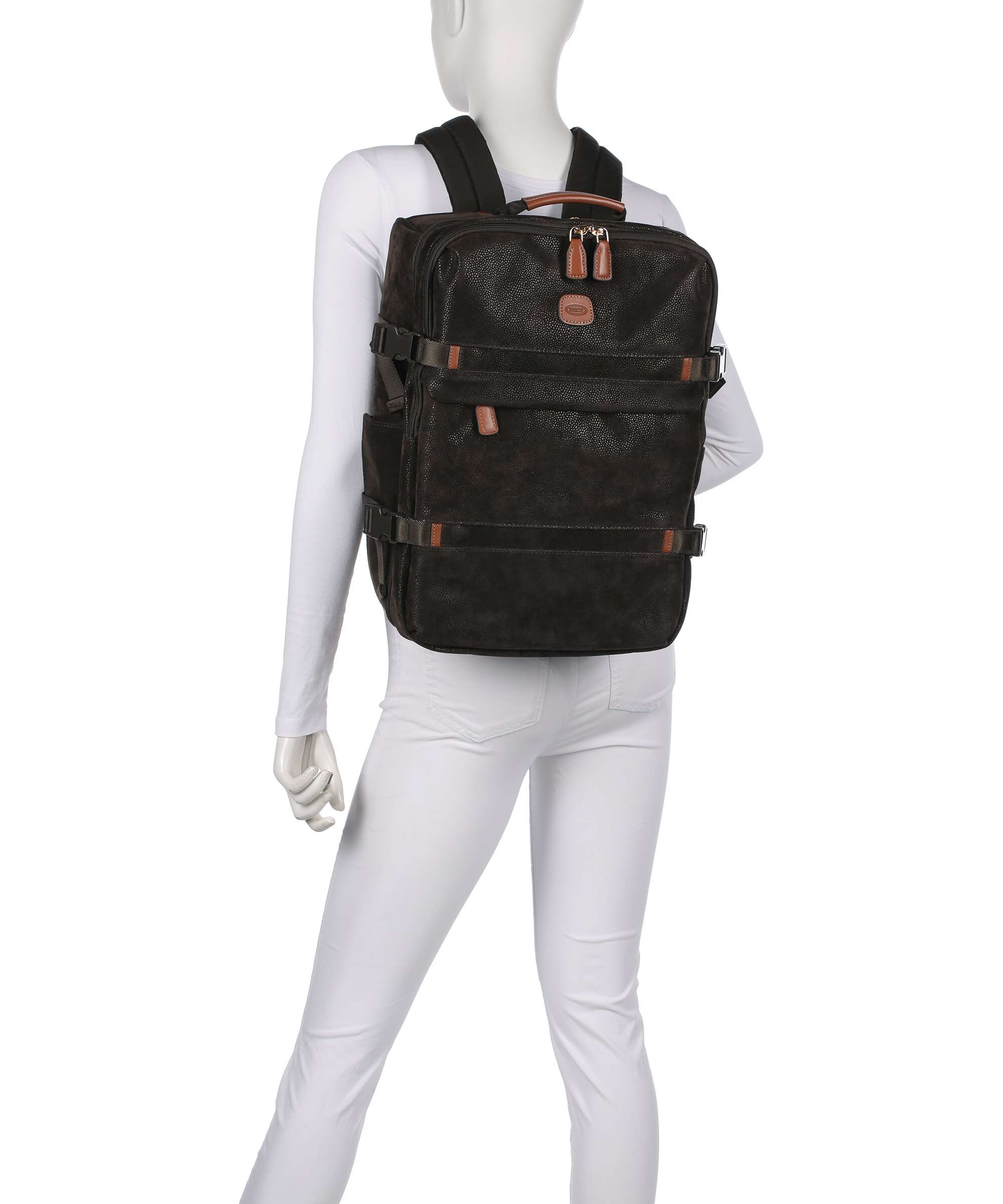Brics Life Travel backpack 14″ imitation leather olive