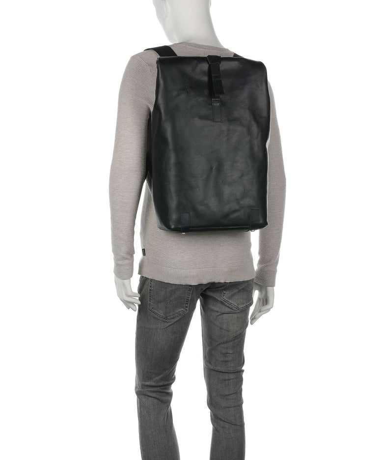 Brooks England Pickwick Leather Large Rolltop backpack 15″ cow leather black