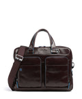 Piquadro Blue Square Briefcase mahogany