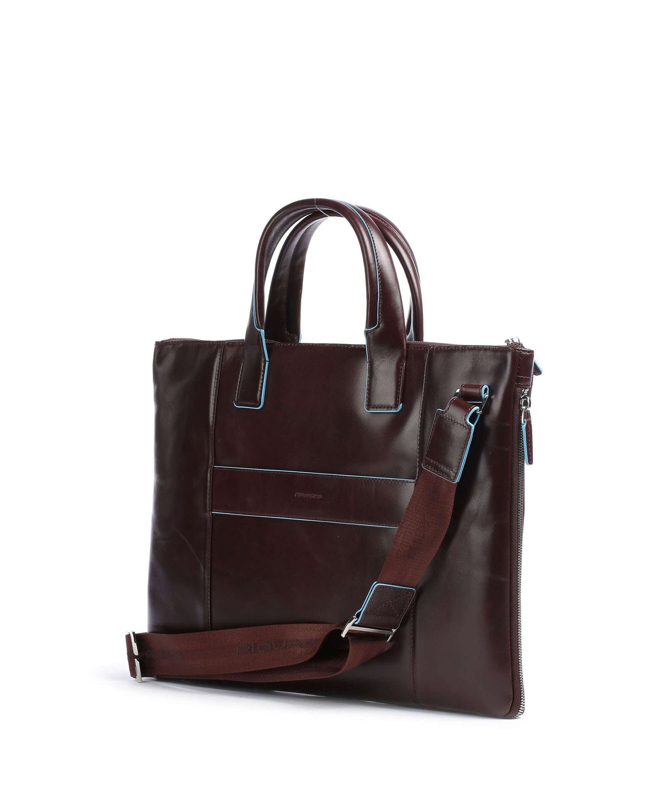 Piquadro Blue Square Briefcase mahogany