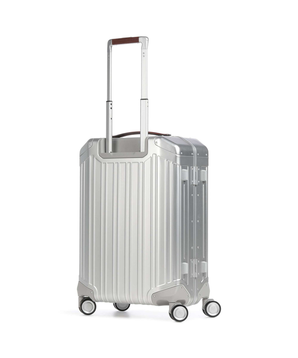 Piquadro Alu Spinner (4 wheels) grey/hide