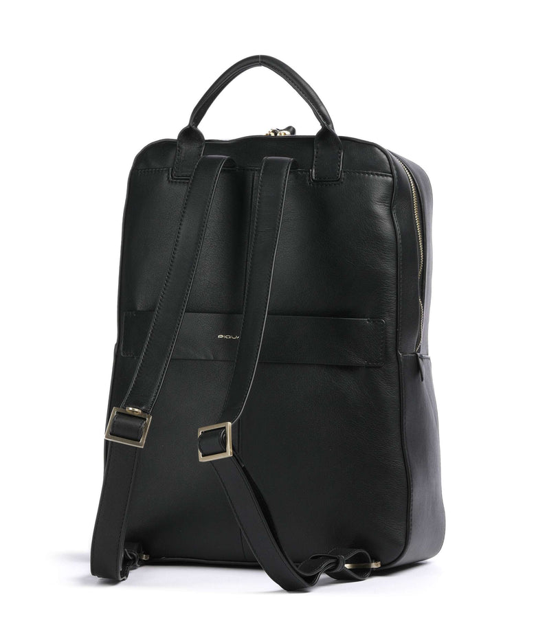 ashley pebble leather backpack Piquadro Ashley Backpack 14″ fine grain cow leather nero