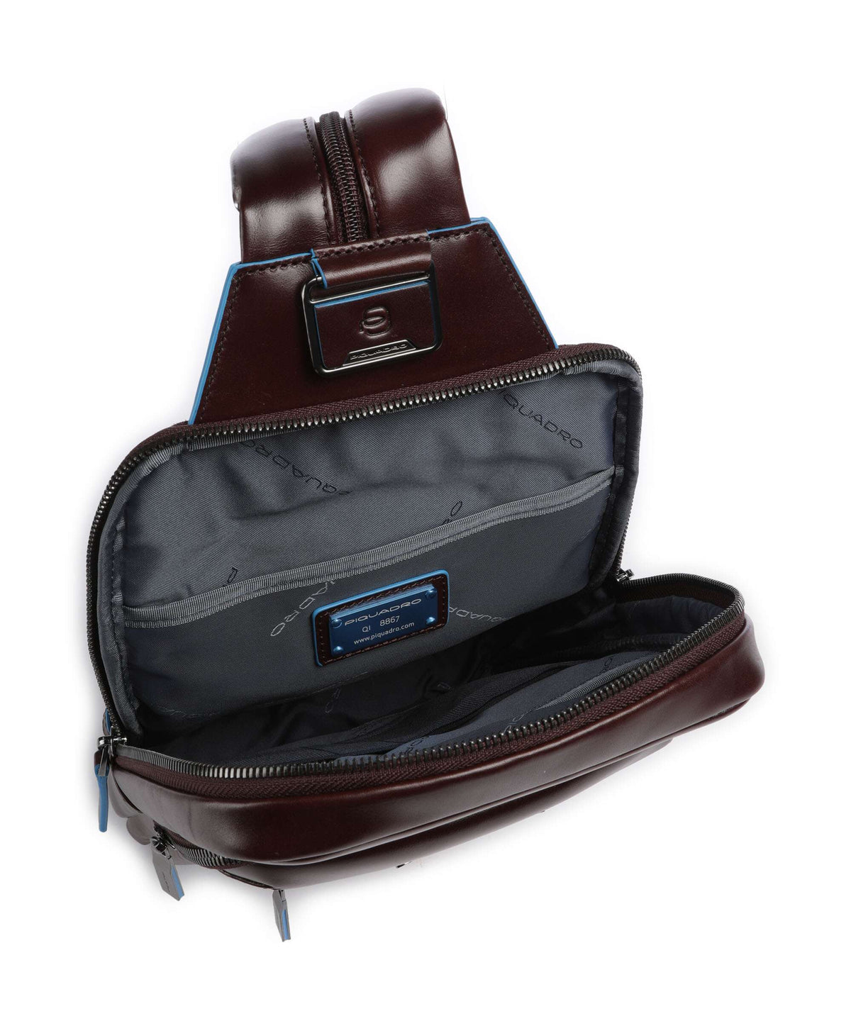 Piquadro Blue Square Sling bag mogano