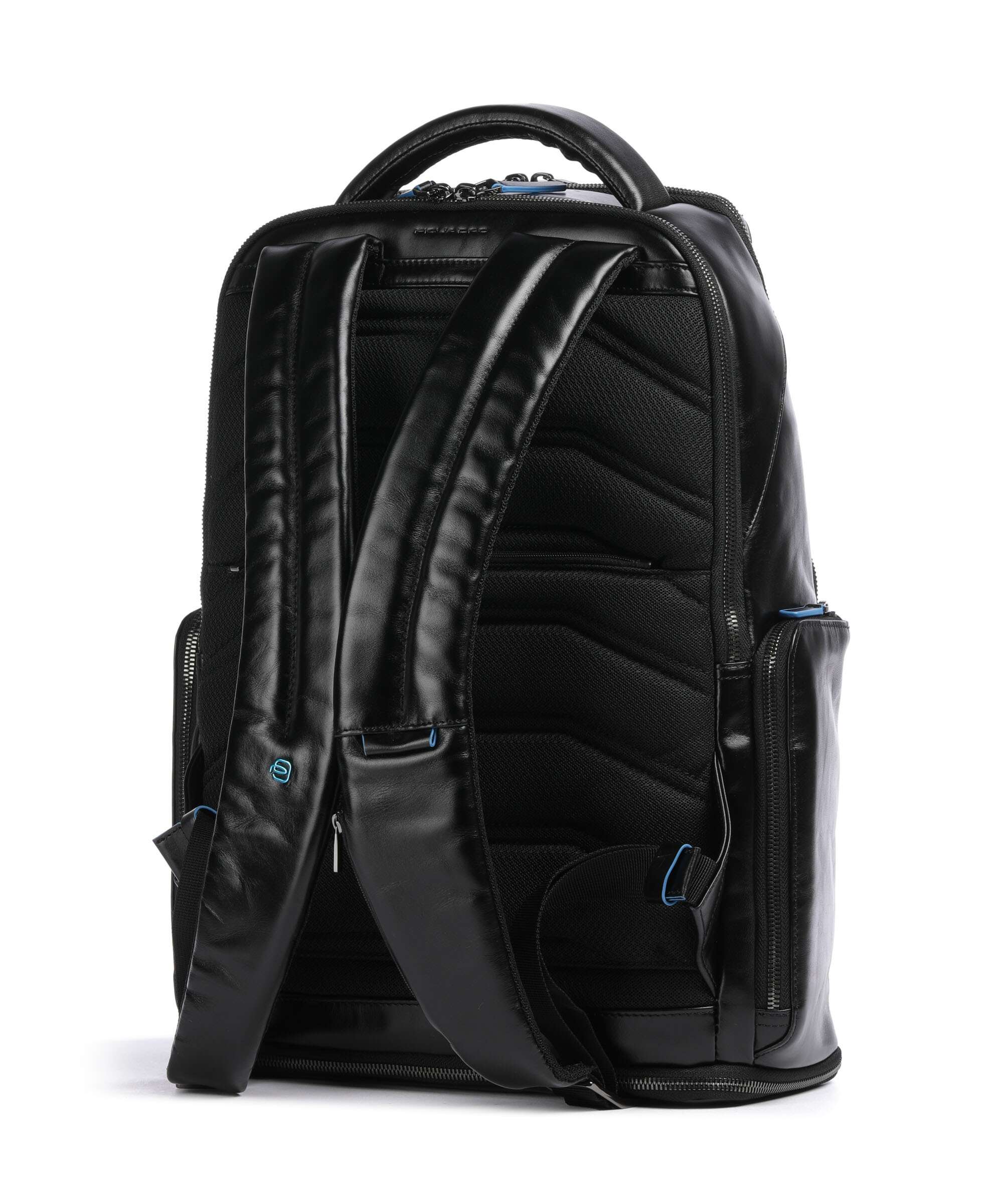 Piquadro Blue Square Backpack 15″ fine grain cow leather nero