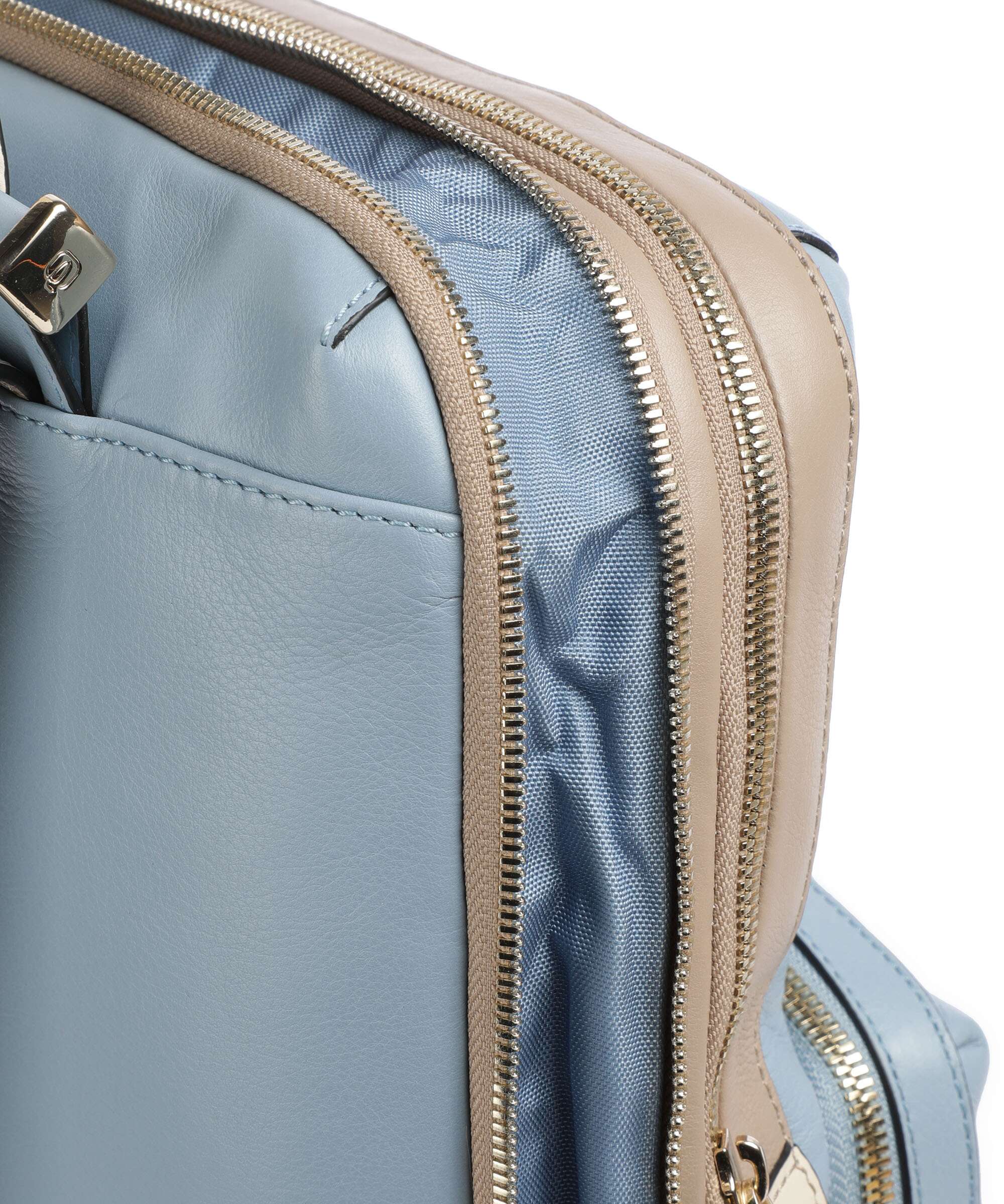Piquadro Circle Laptop backpack light blue/beige