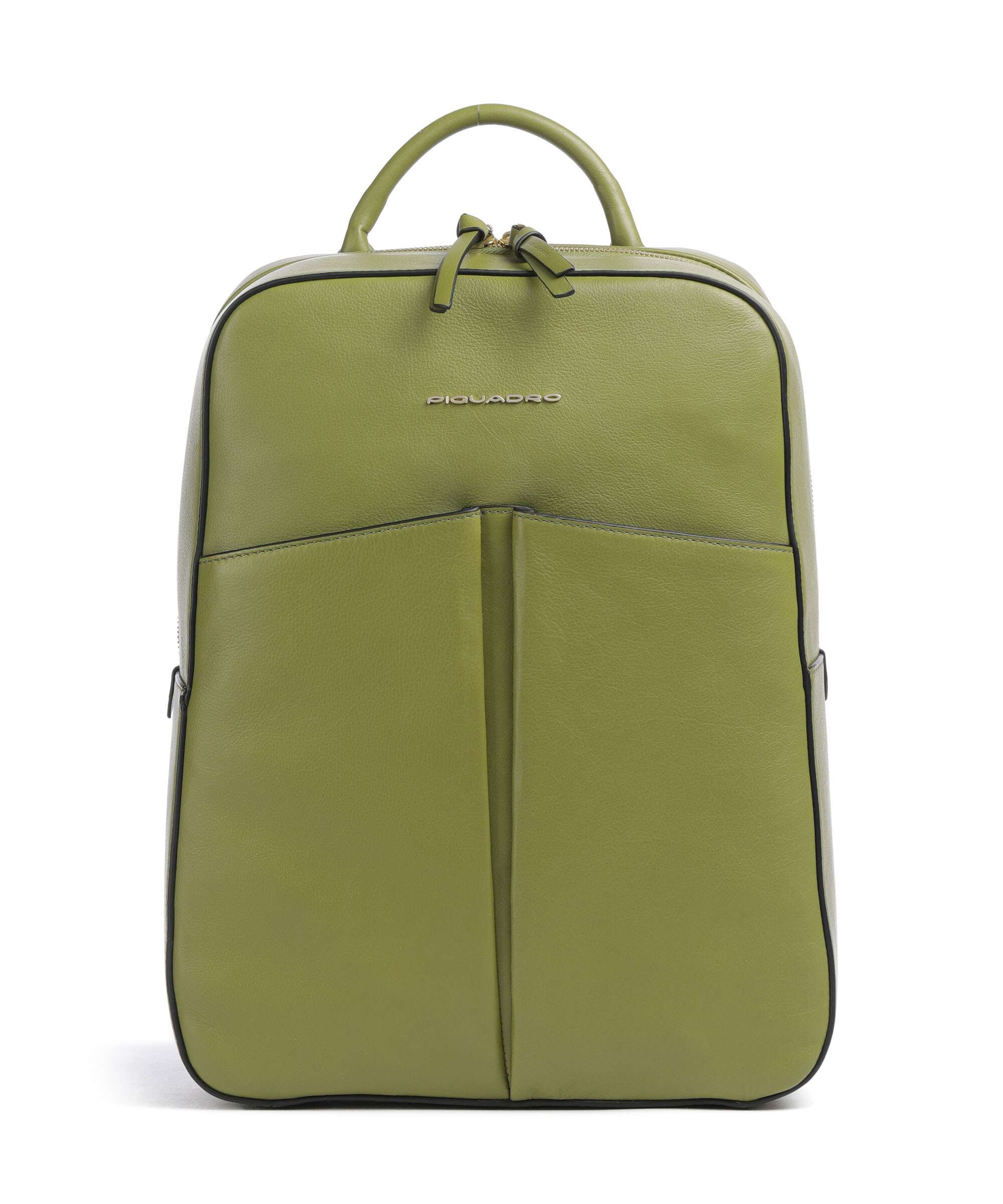 Piquadro Ashley Backpack 14″ fine grain cow leather green