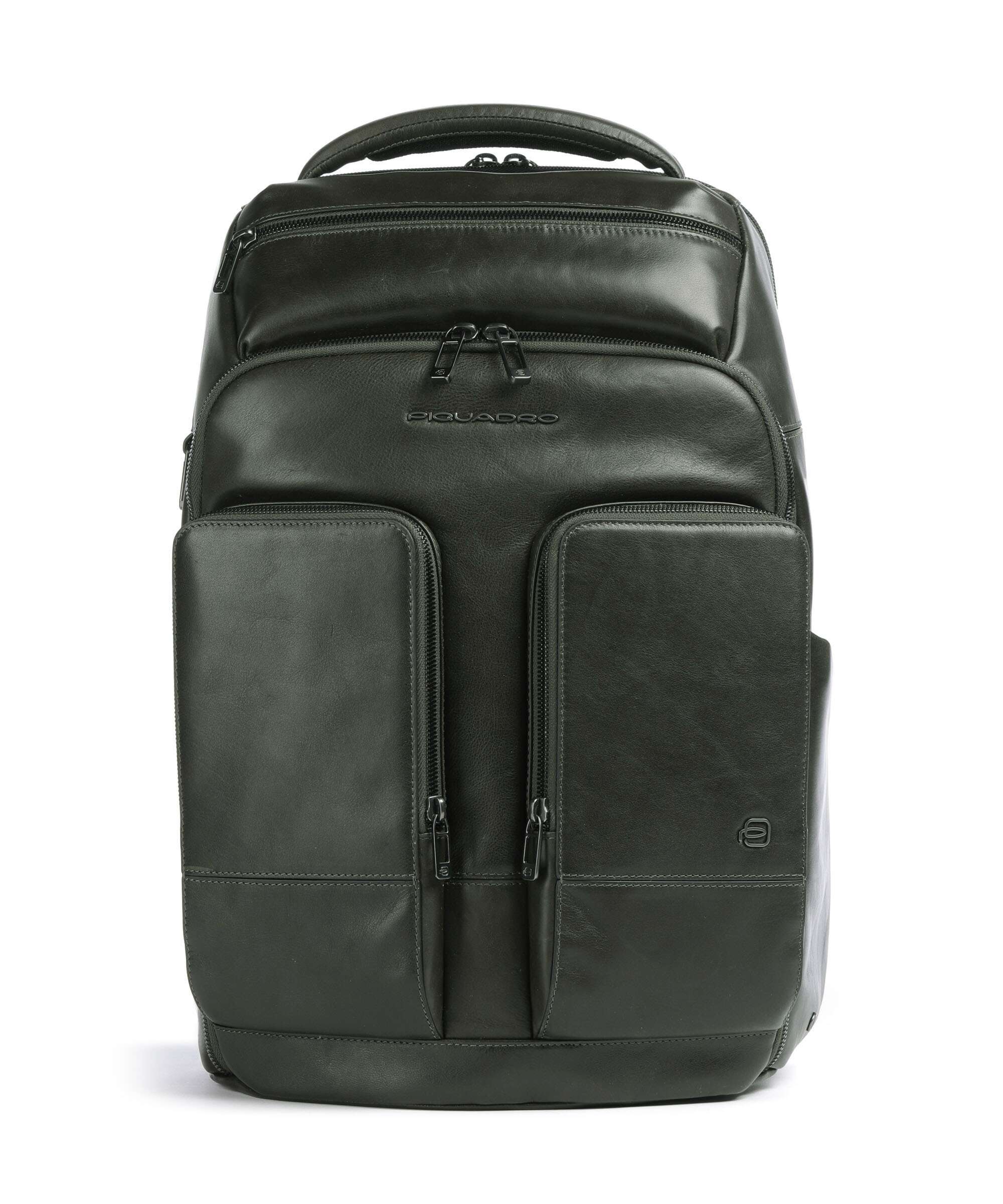 Piquadro W136 Backpack 14″ fine grain cow leather verde