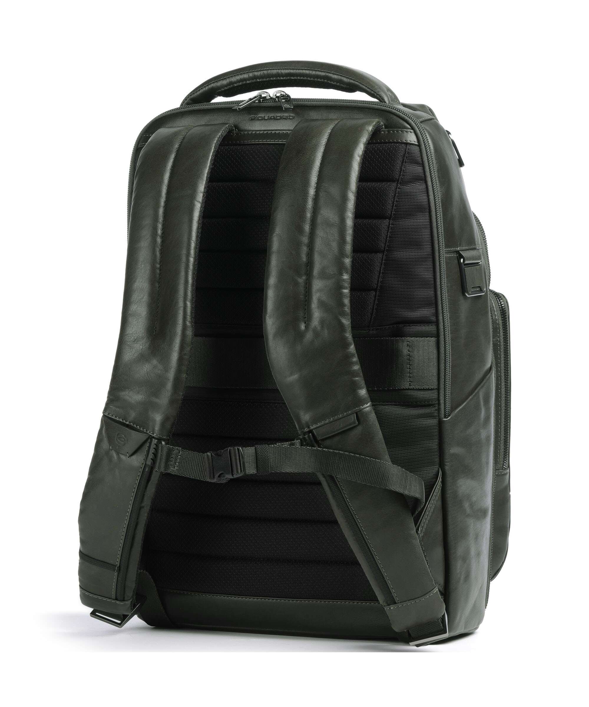 【希少】PIQUADRO ピクアドロ レザー ショルダーバッグ グリーン 保存袋 Piquadro W136 Backpack 14″ fine grain cow leather verde