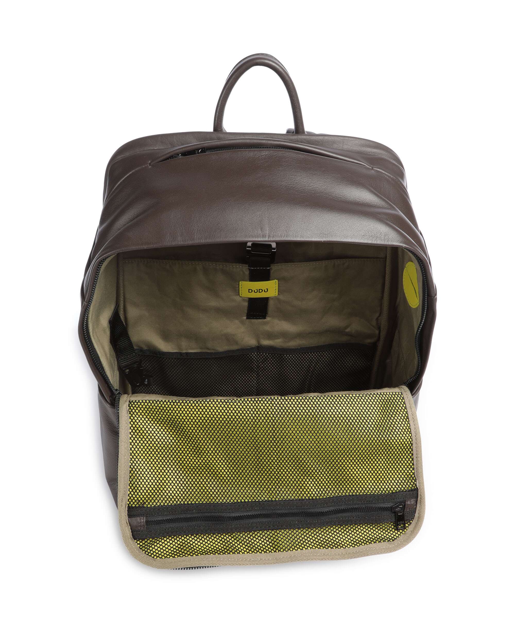 DuDu Bags Sydney Laptop backpack 15″ grained calfskin coffee brown