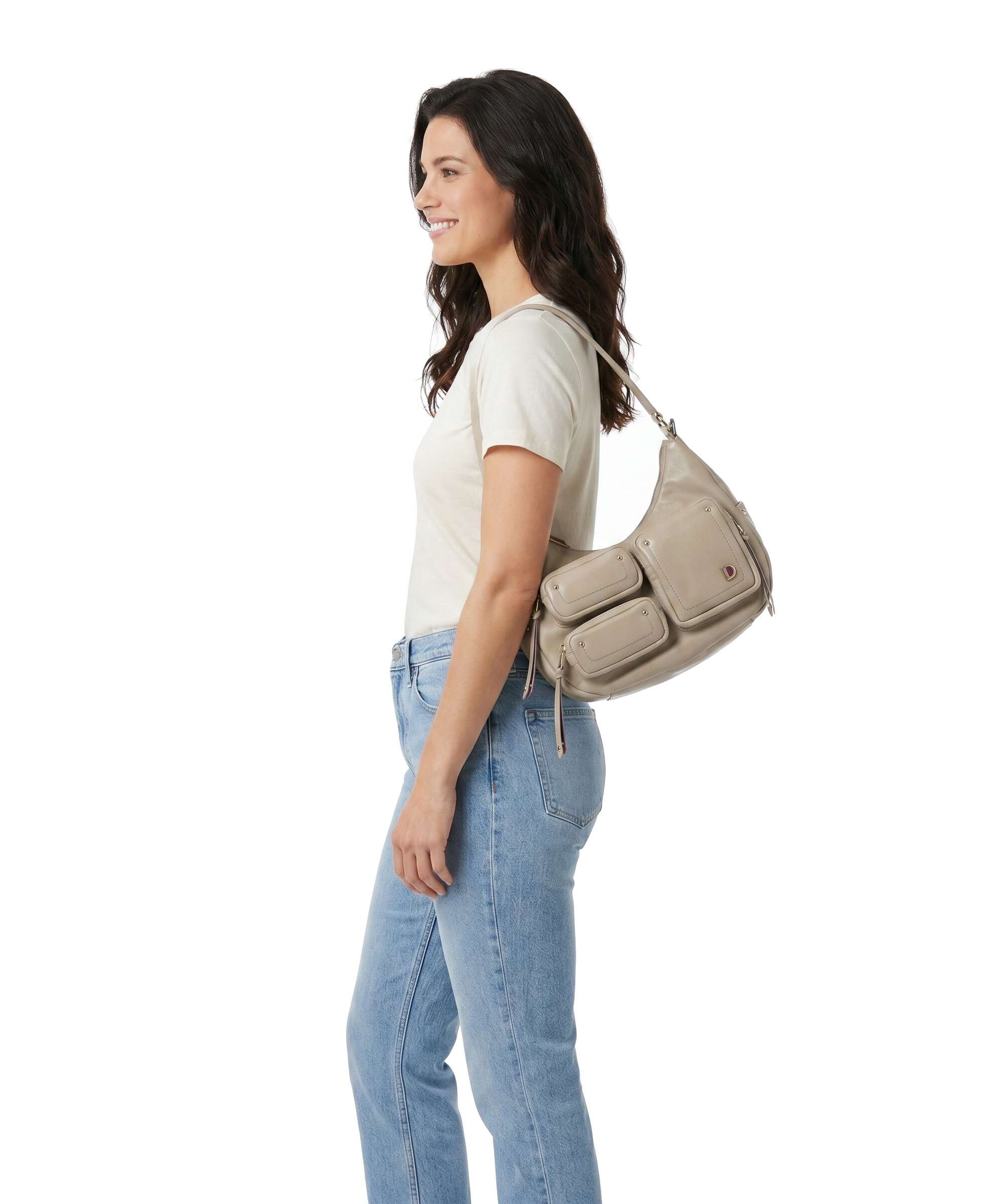 DuDu Bags Pocket City Hobo bag sand grey