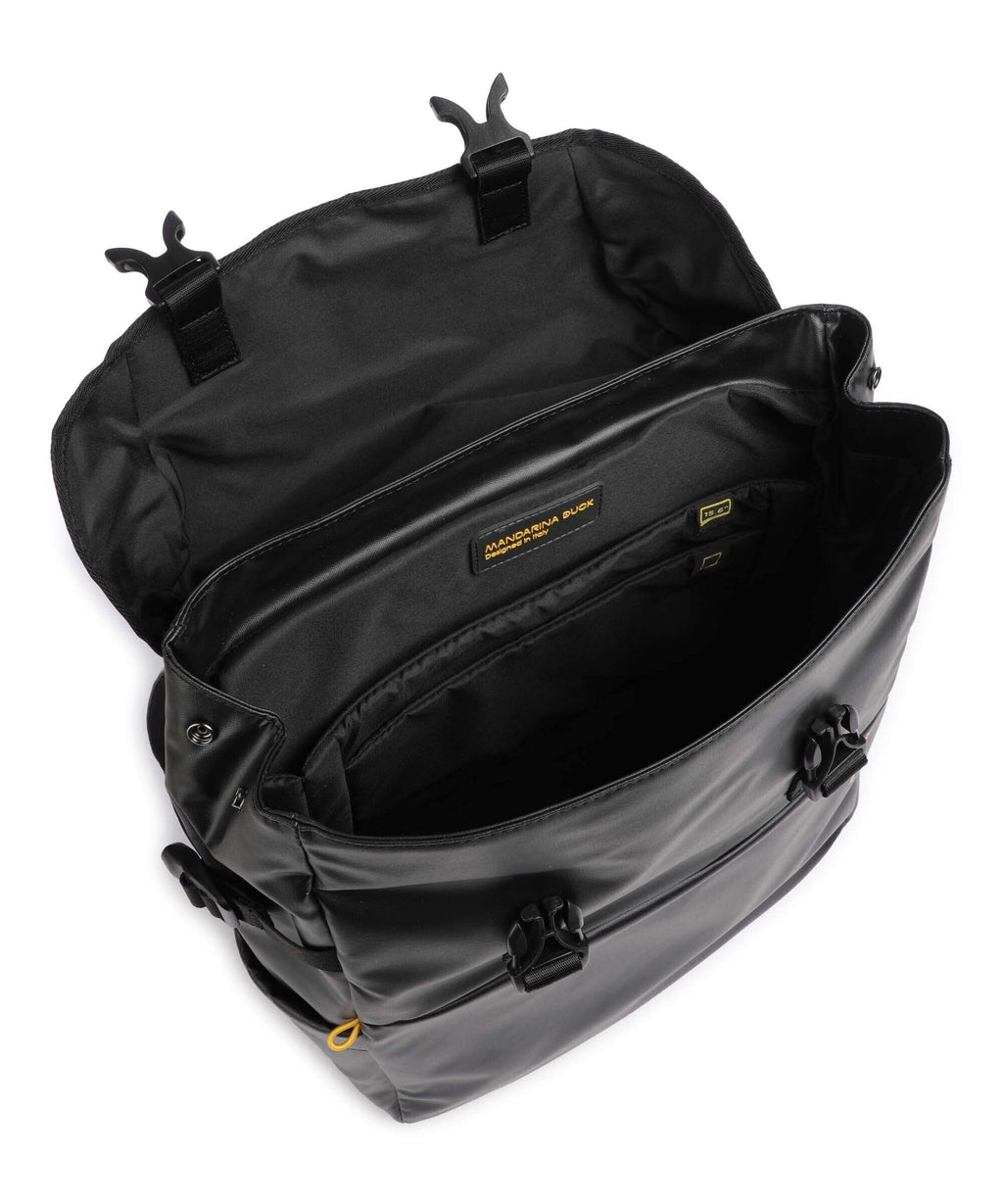 Mandarina Duck Coated Laptop backpack black