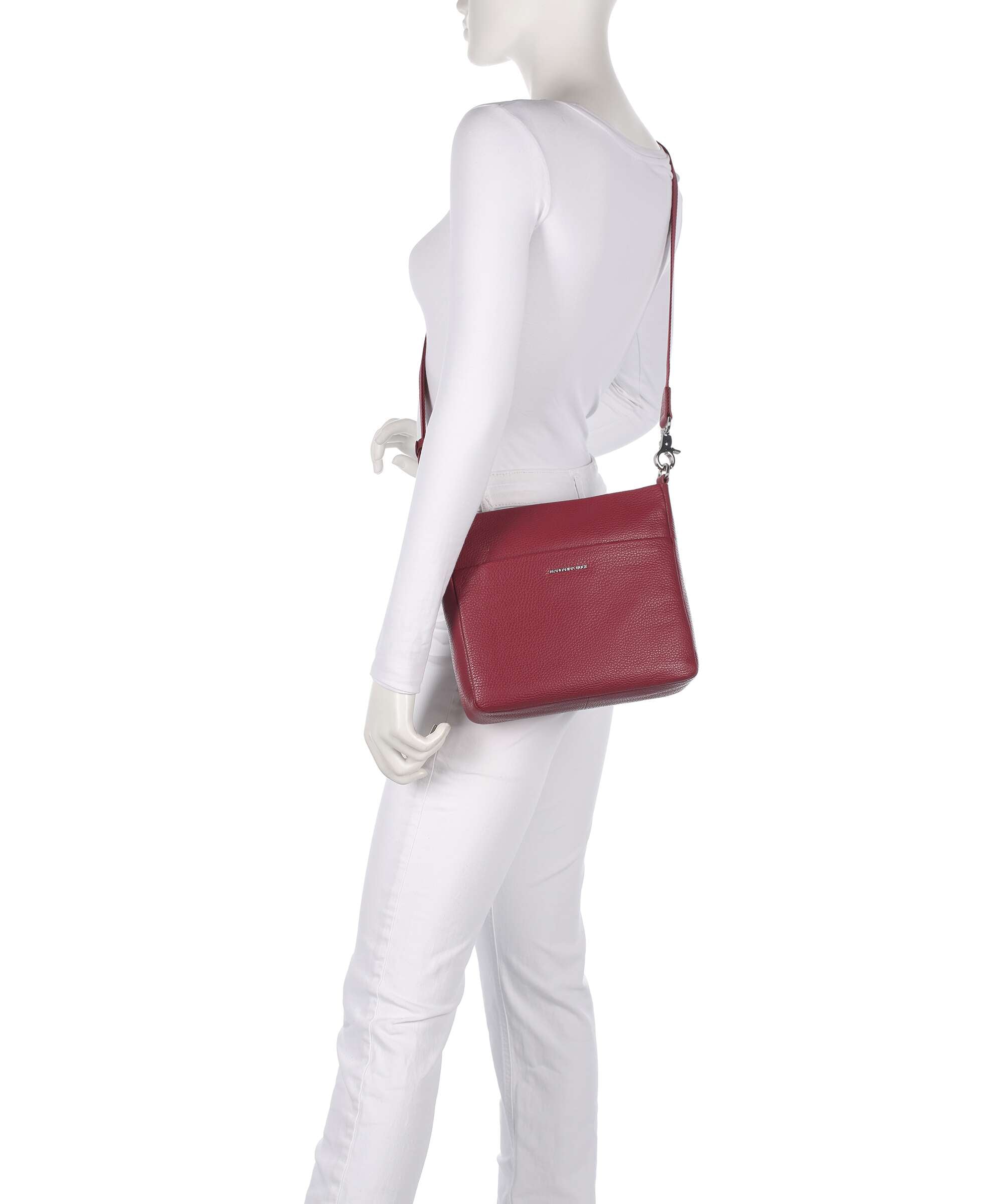 Mandarina Duck Mellow Leather Crossbody bag grained calfskin grape