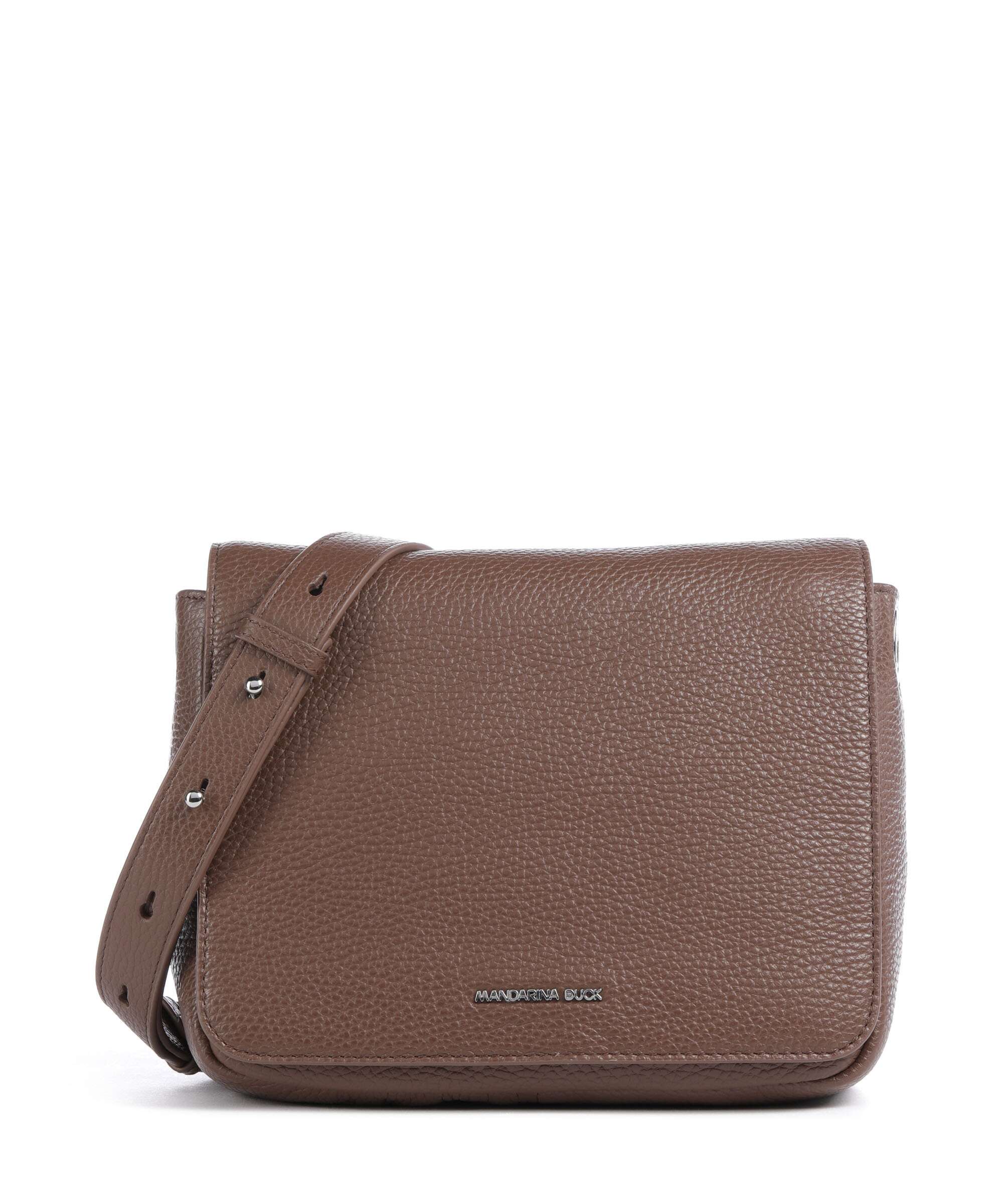 Mandarina Duck Mellow Leather Crossbody bag grained calfskin milk