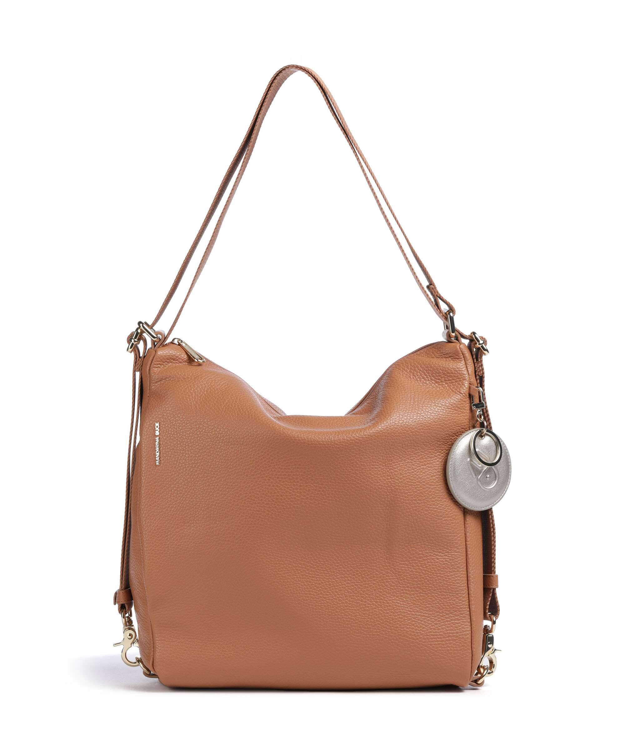 Mandarina Duck Mellow Leather Backpack bag grained calfskin milk