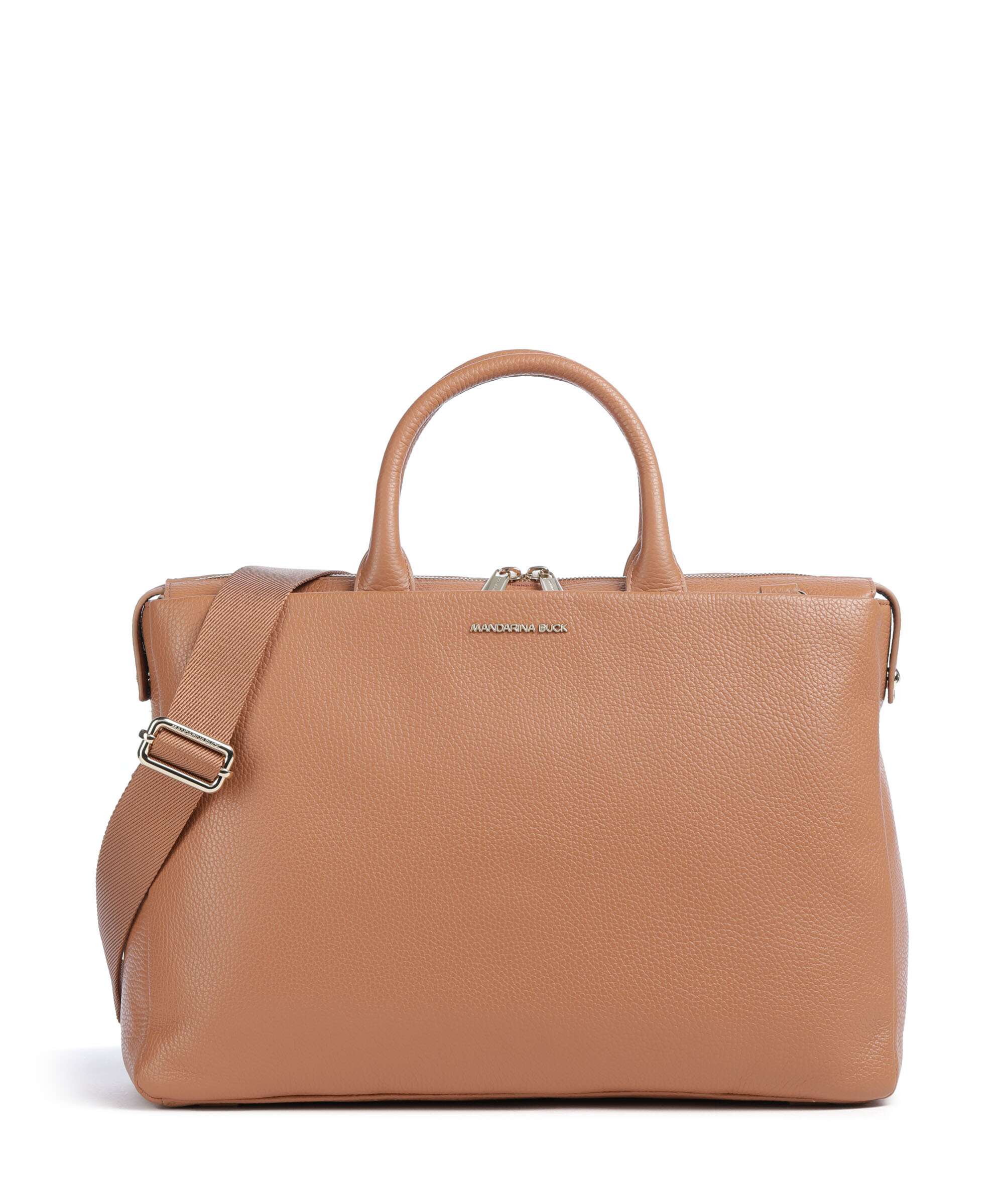 Mandarina Duck Mellow Urban Briefcase 14″ grained calfskin pecan