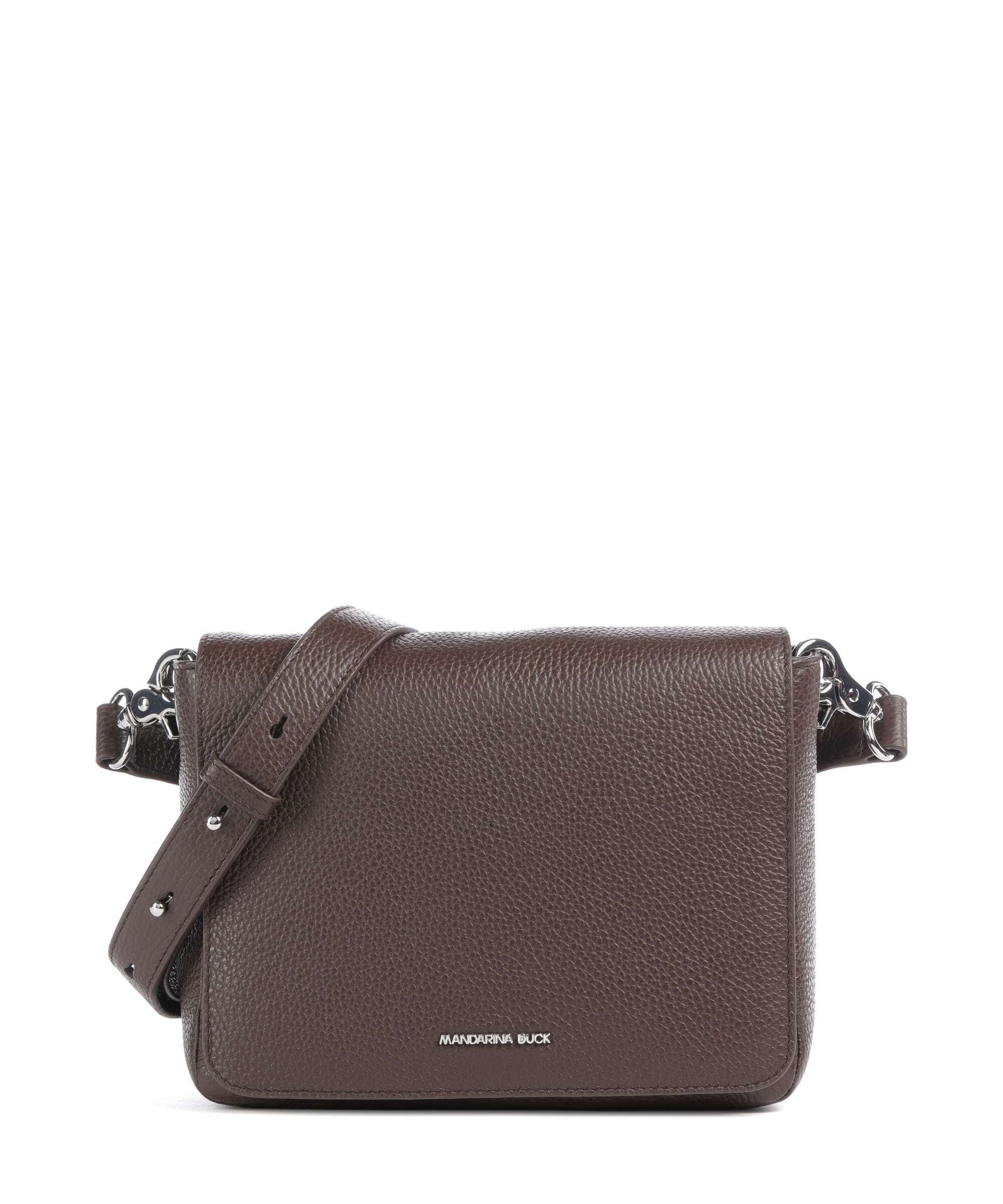 Mandarina Duck Mellow Leather Crossbody bag grained calfskin milk