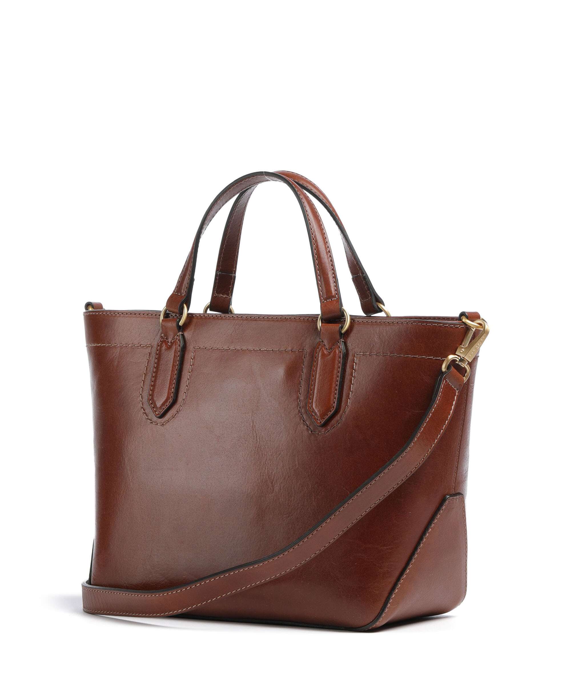 The Bridge Larissa Handbag fine grain cow leather marrone