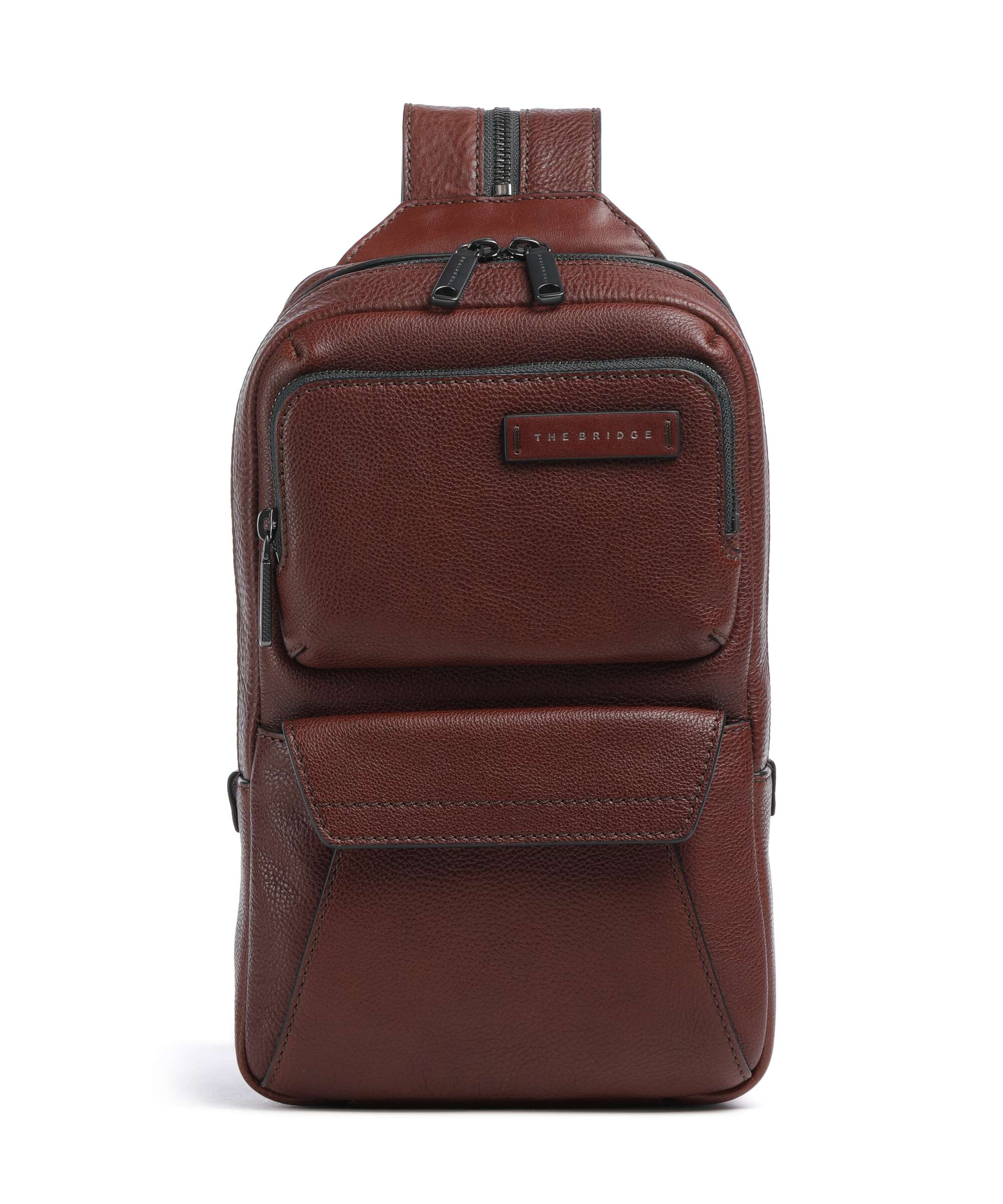 The Bridge Ludovico Sling bag grained leather nero - 053126LZ-7R