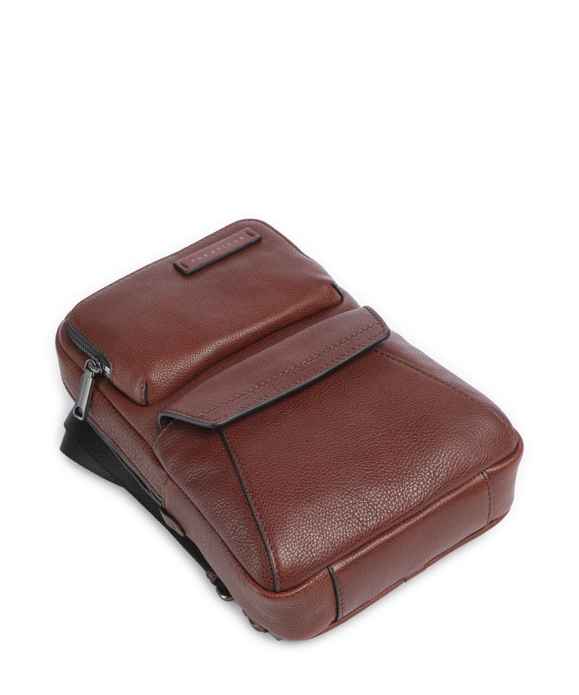 The Bridge Ludovico Sling bag grained leather marrone - 053126LZ