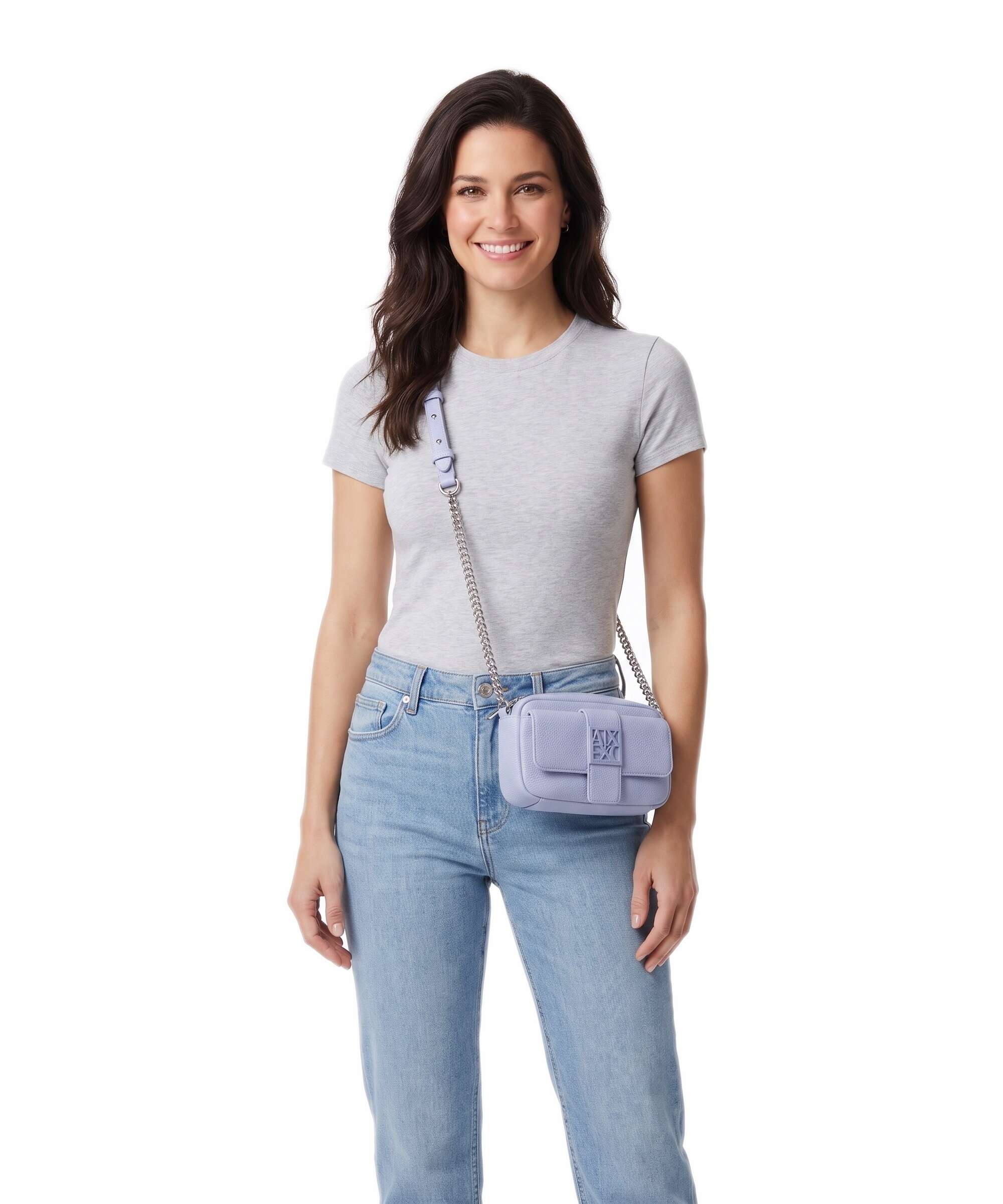Armani Exchange Susy Soft Crossbody bag imitation leather glacial