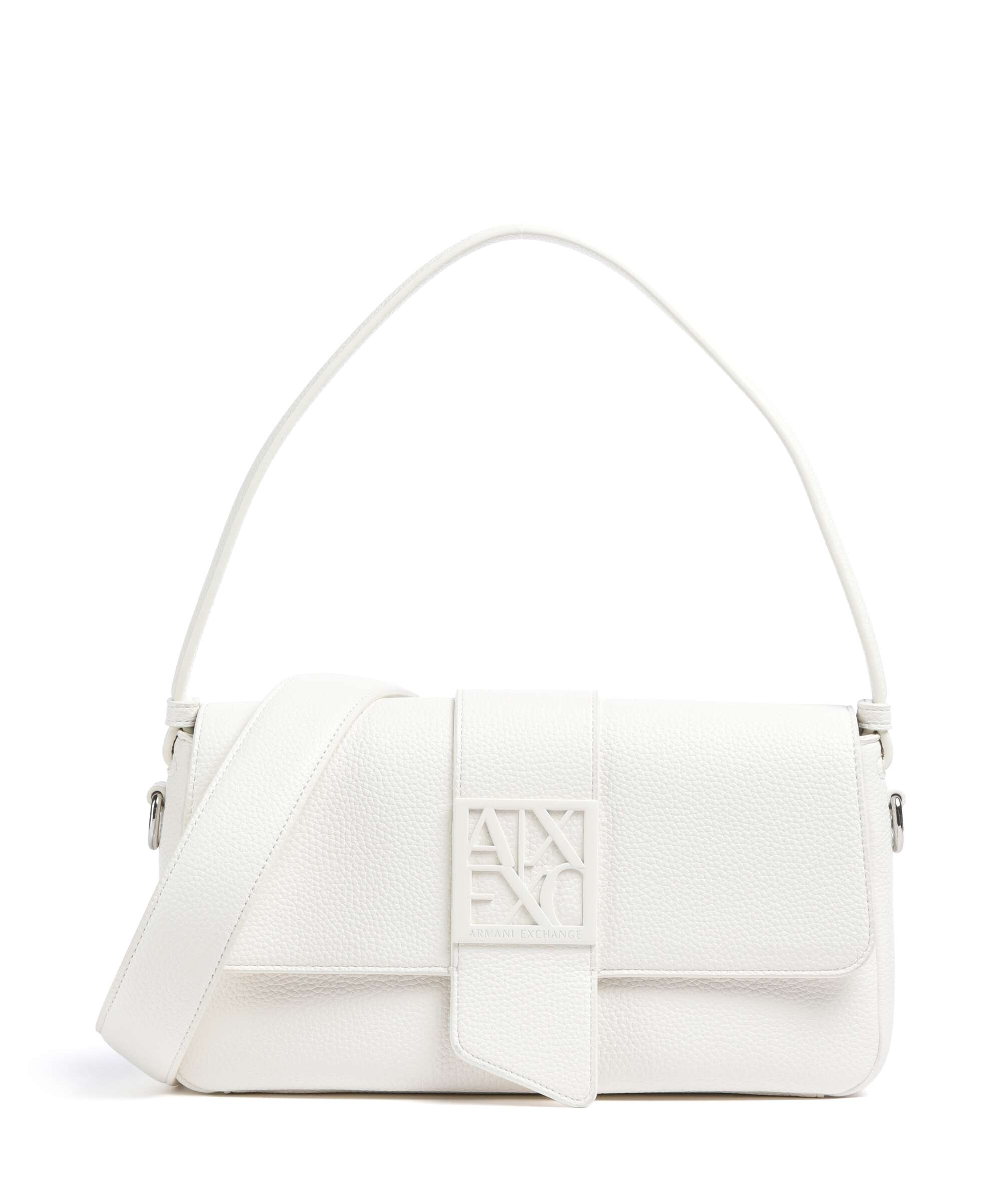 Armani Exchange Susy Soft Shoulder bag imitation leather off white