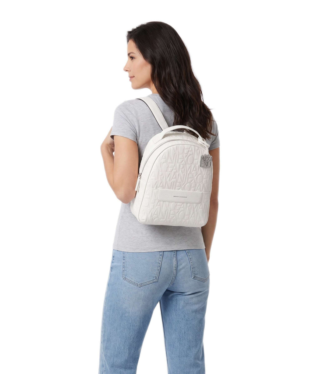 Armani Exchange Liz Pebble S Backpack off white