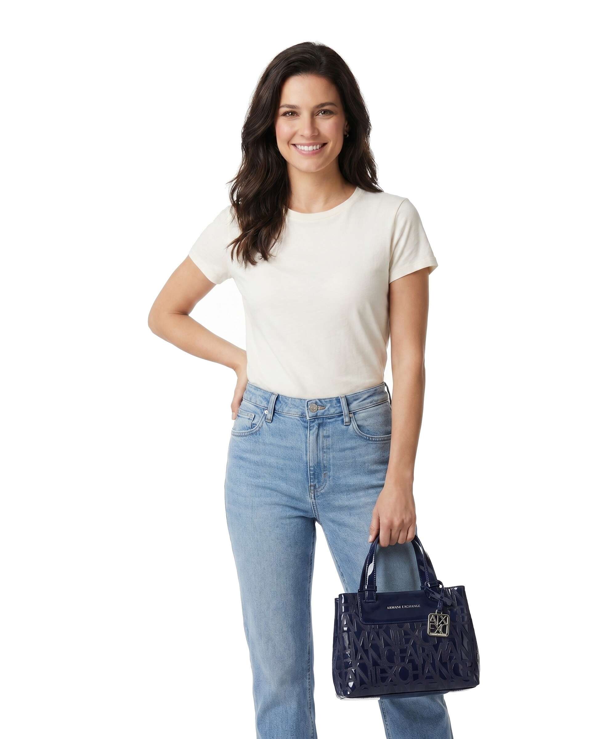Armani Exchange Liz Patent S Handbag abyss