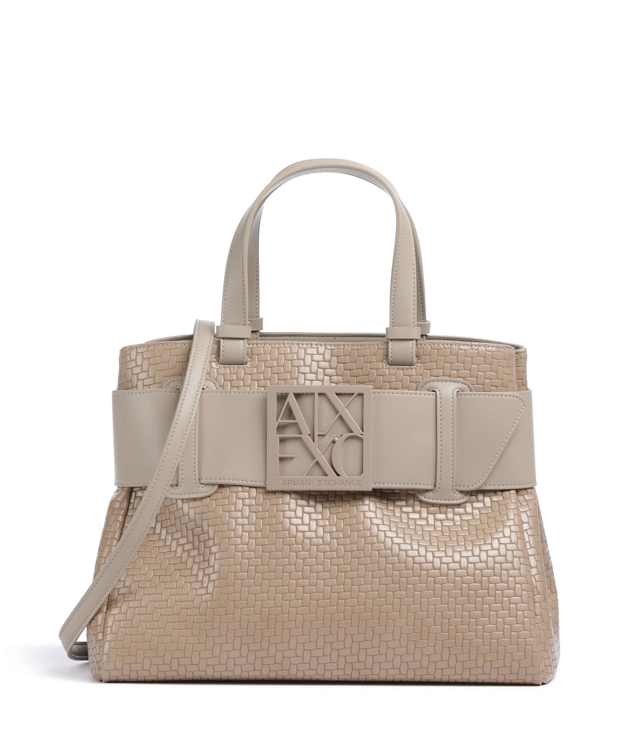Armani Exchange Susy Soft Woven S Handbag imitation leather sand