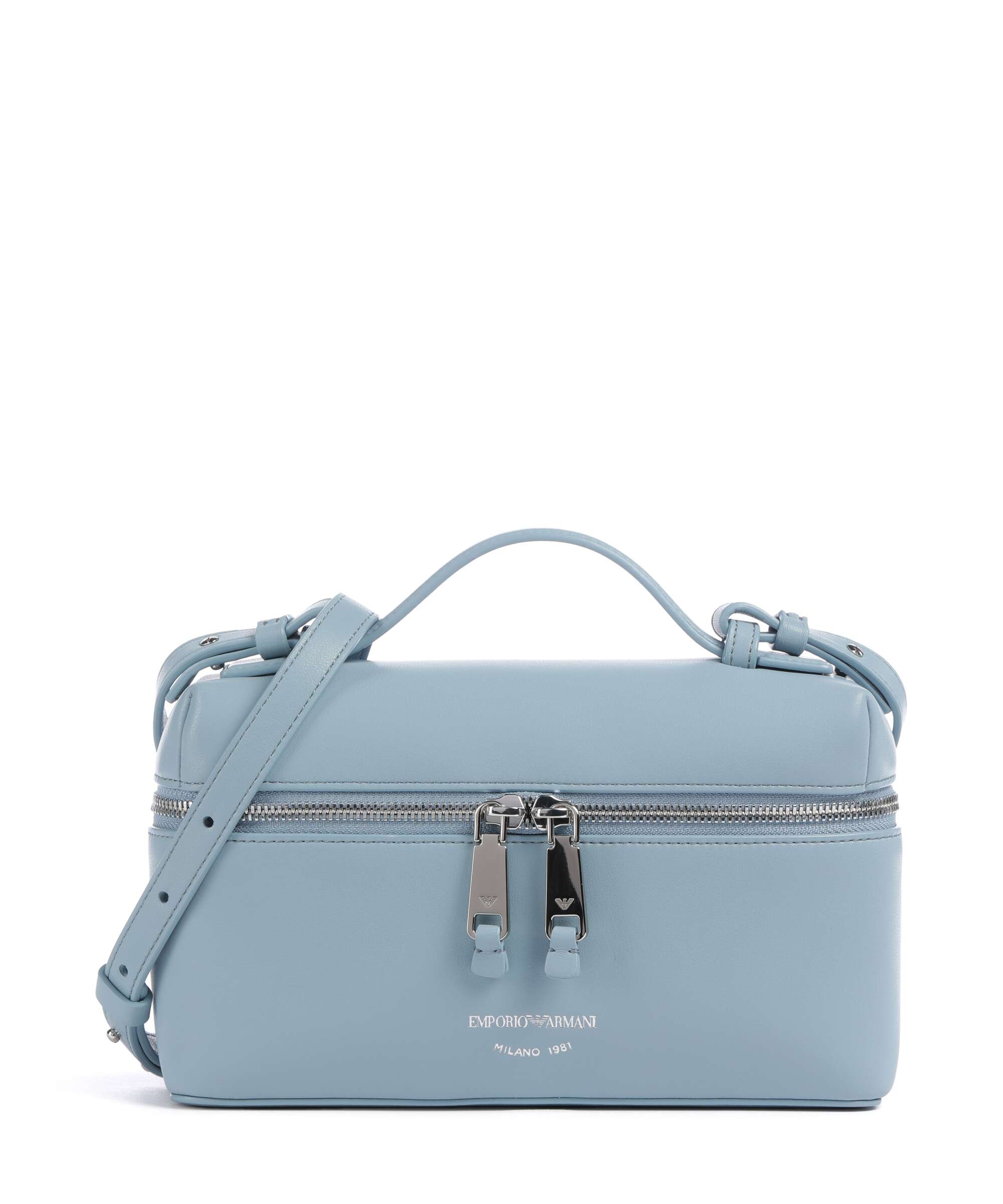 Emporio Armani Lilly Crossbody bag fine grain cow leather azure