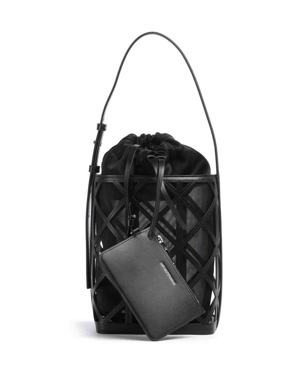 Emporio Armani Deva M Bucket bag imitation leather nero