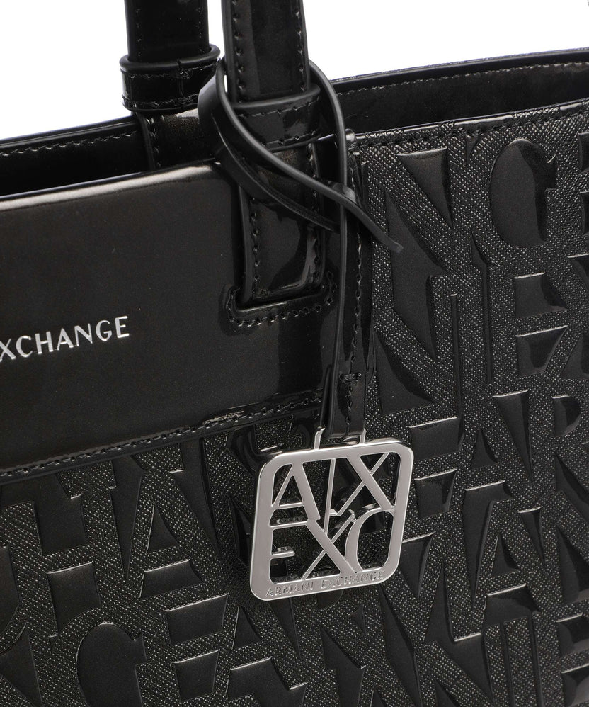 Armani Exchange Liz Patent M Tote bag black
