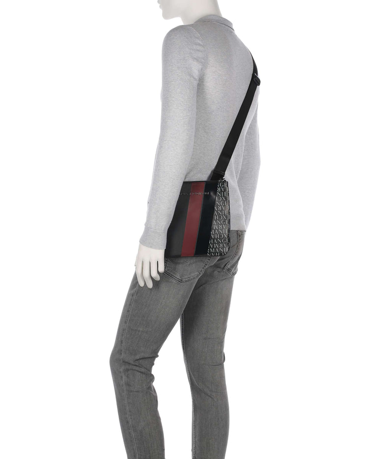 Armani Exchange Dylan Crossbody bag black/pomegranate/black shiny