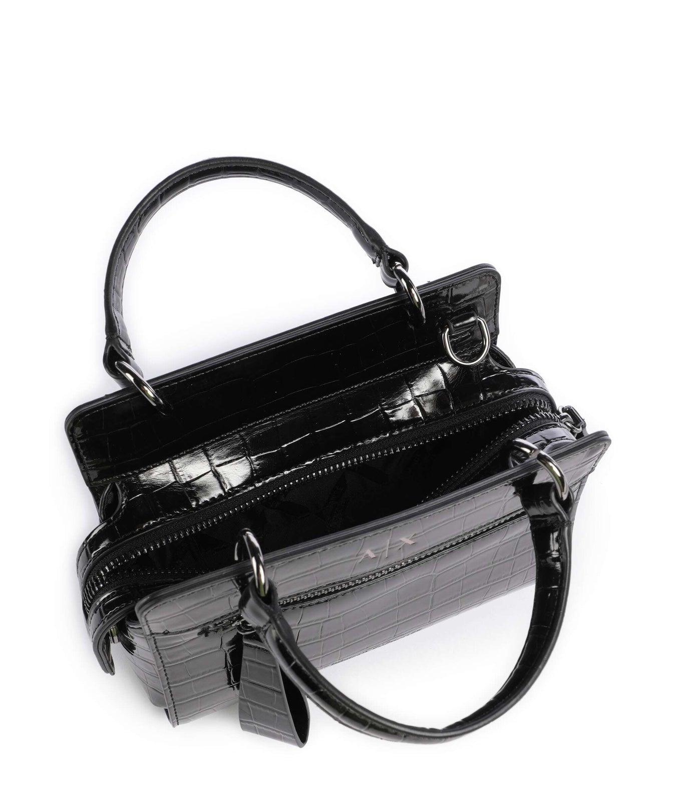 Armani Exchange Diane Mini Croco Crossbody bag black