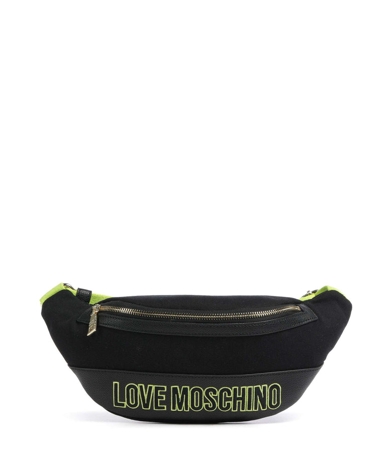 Love Moschino Free Time Fanny pack nero/lime